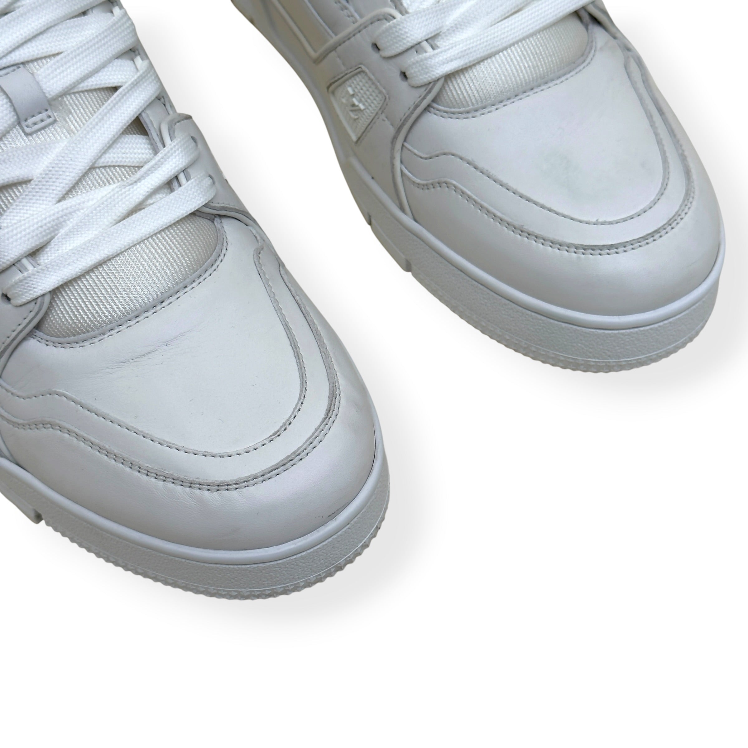 LOUIS VUITTON LEATHER LV TRAINER SNEAKER LUXURY WHITE UK10