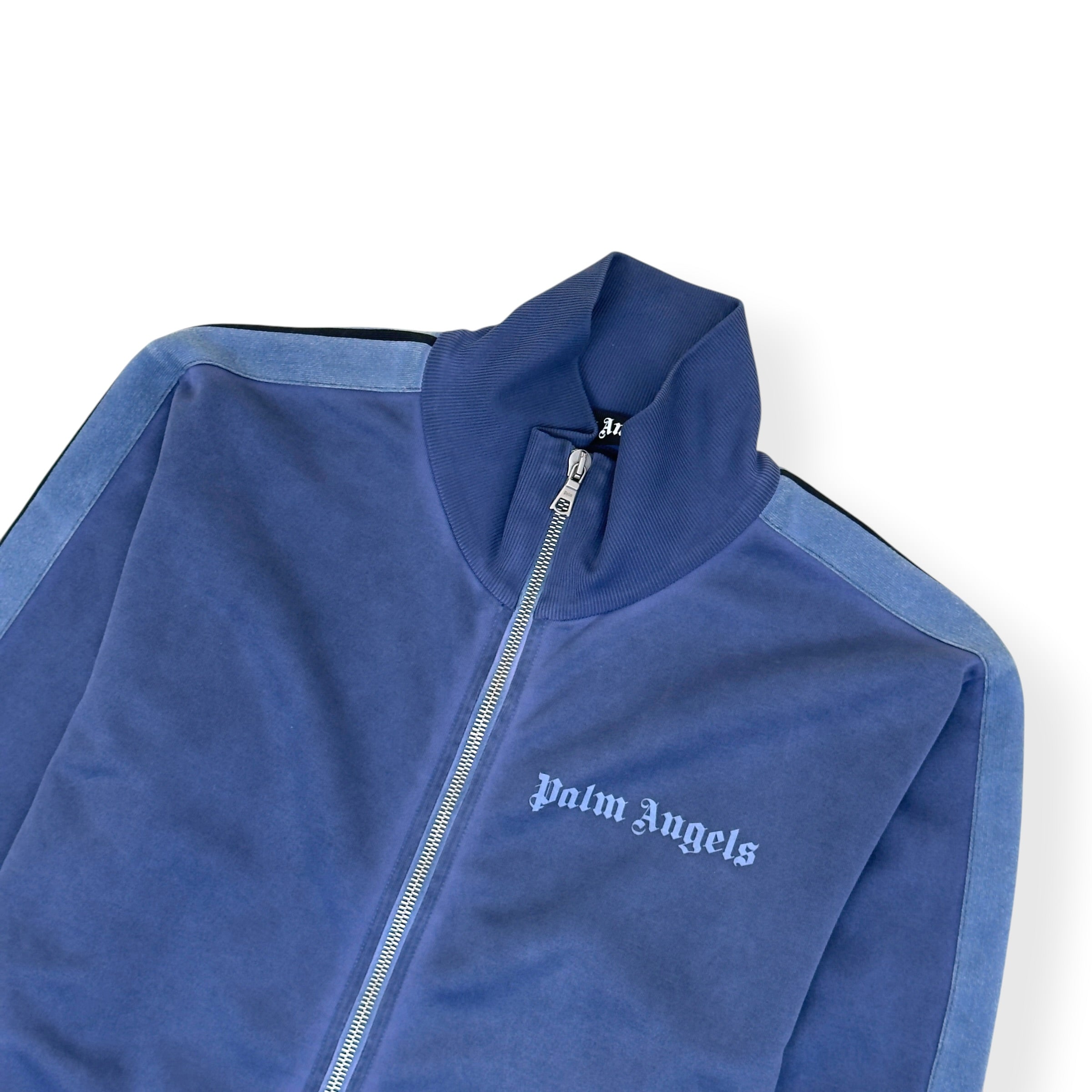 PALM ANGELS GARMENT DYED TRACK JACKET BLUE M