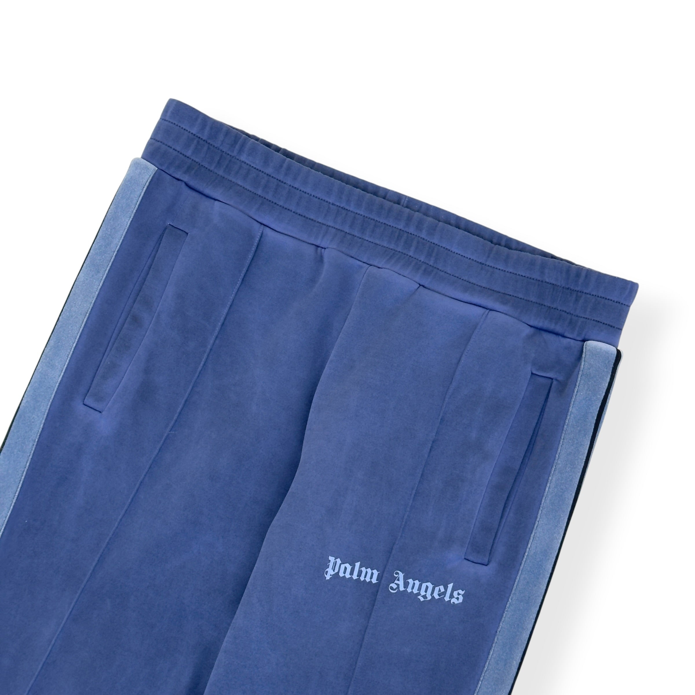 PALM ANGELS GARMENT DYED TRACK PANTS BLUE L