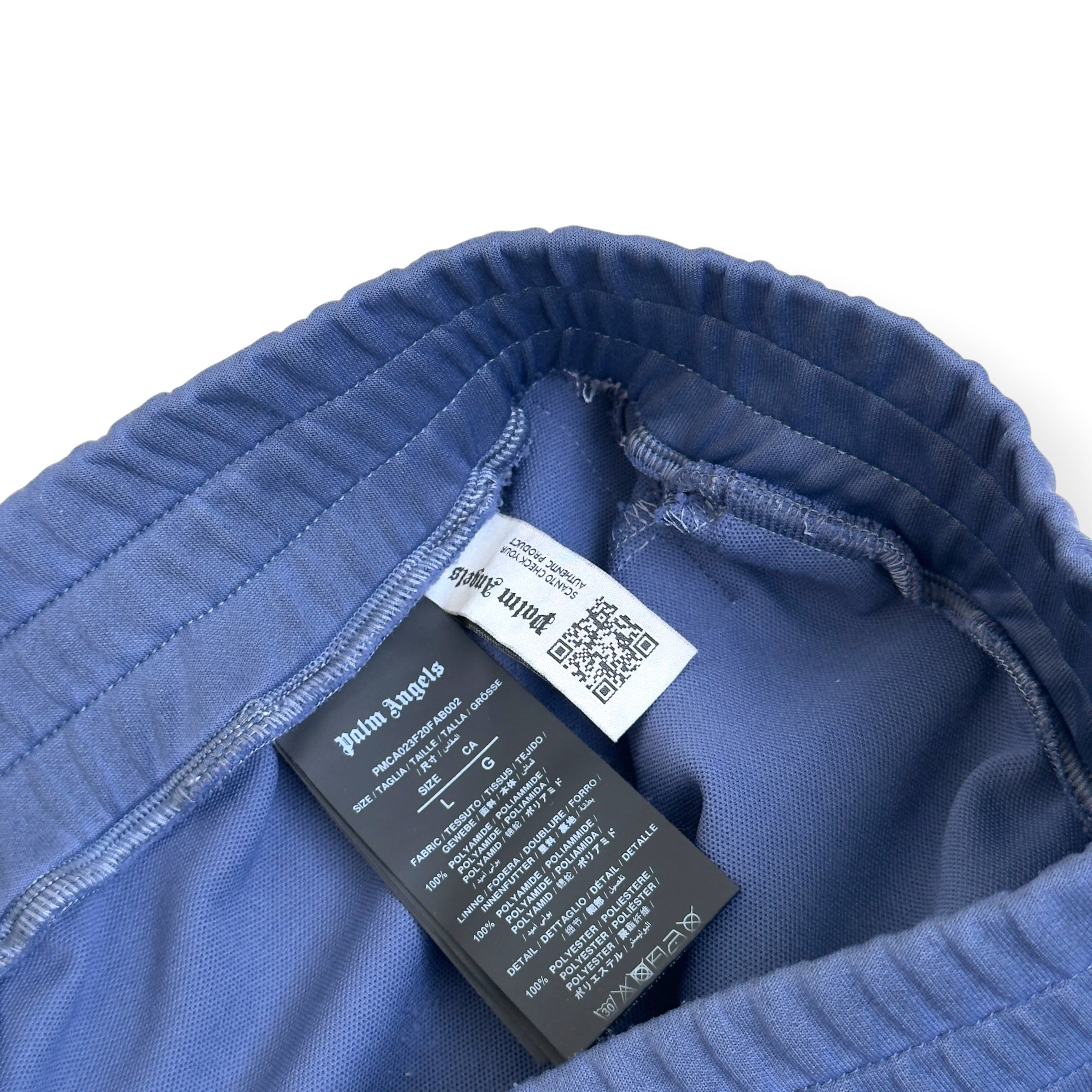 PALM ANGELS GARMENT DYED TRACK PANTS BLUE L
