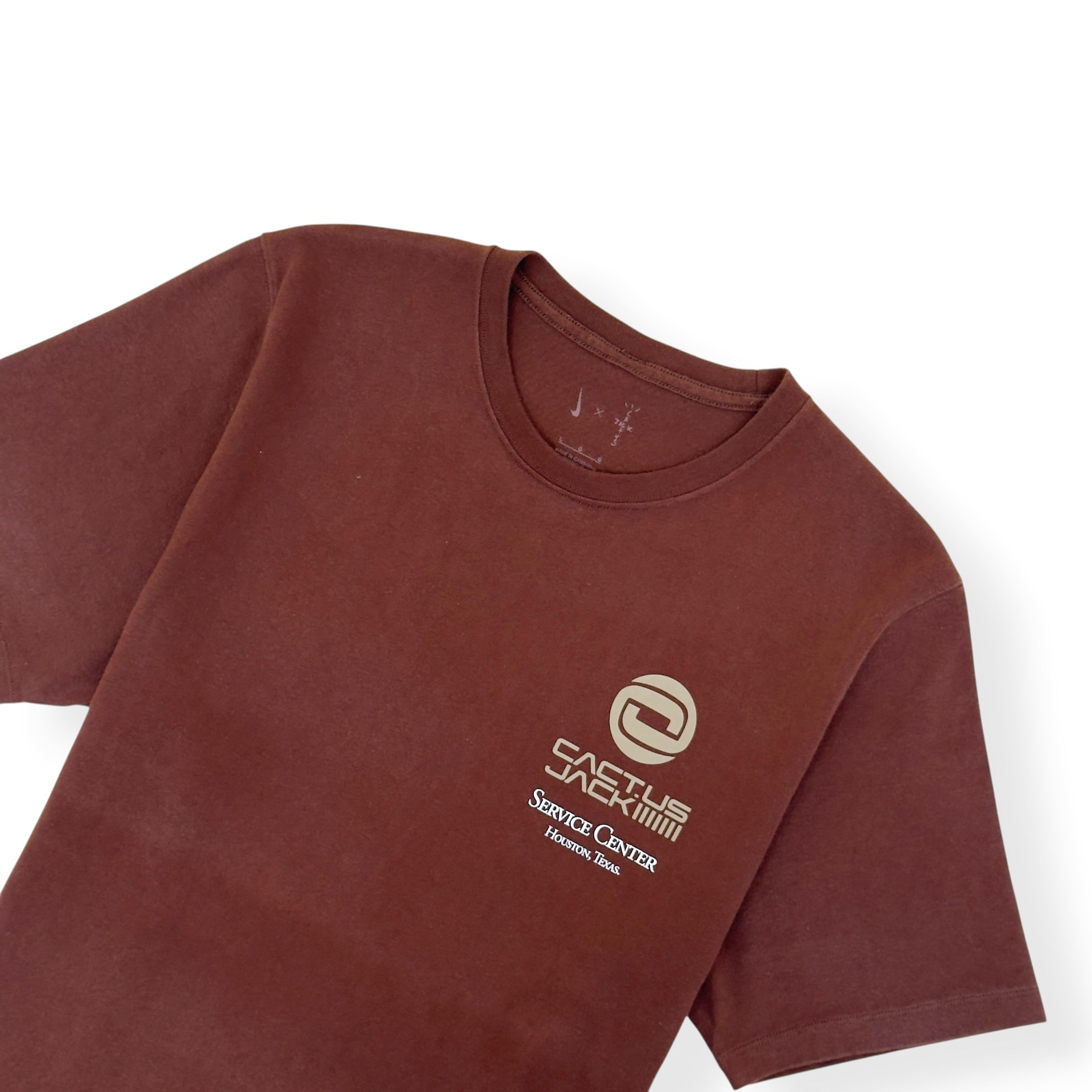 NIKE X TRAVIS SCOTT CACTUS JACK SERVICE CENTER HOUSTON T-SHIRT BROWN L