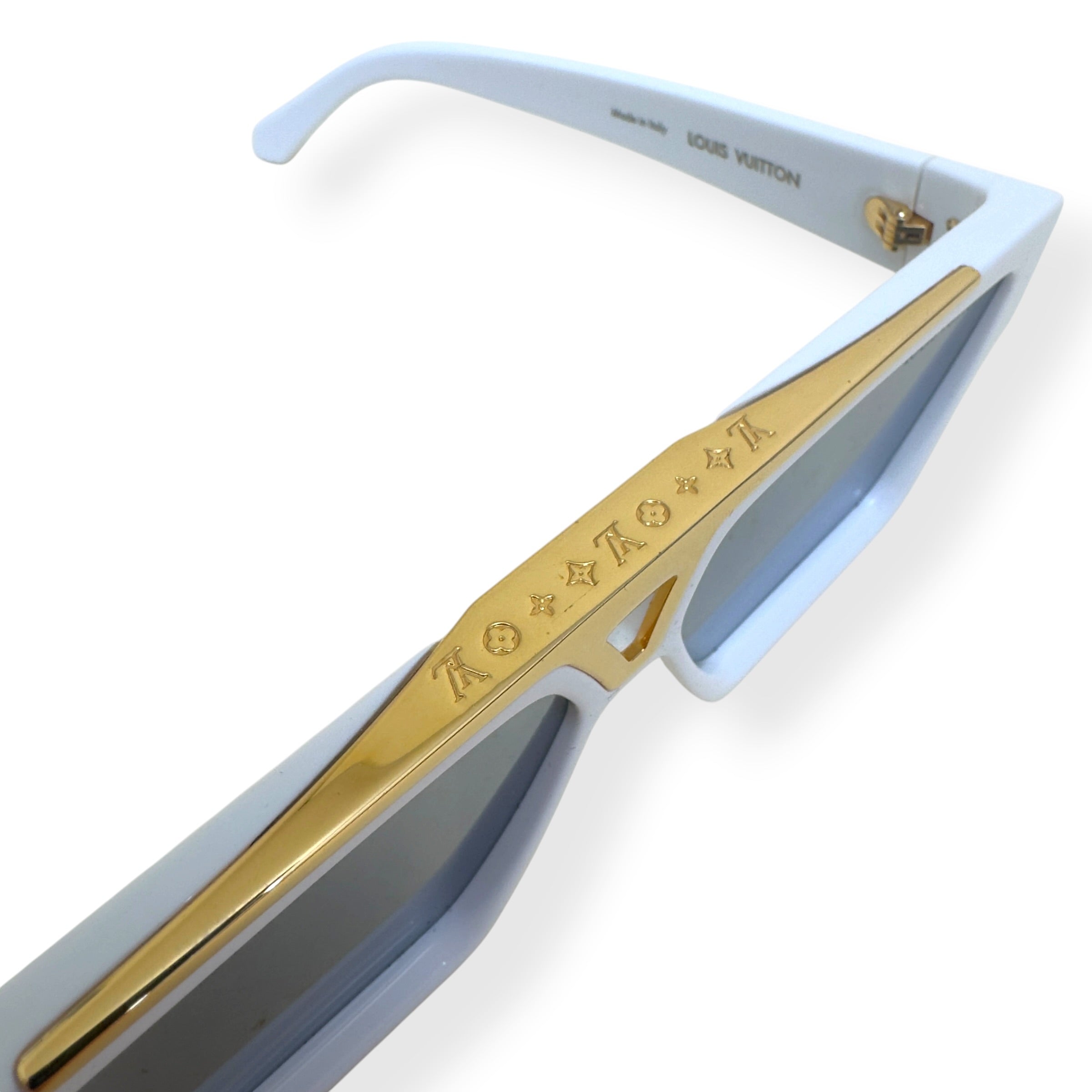 LOUIS VUITTON 1.1 EVIDENCE SUNGLASSES WHITE / GOLD