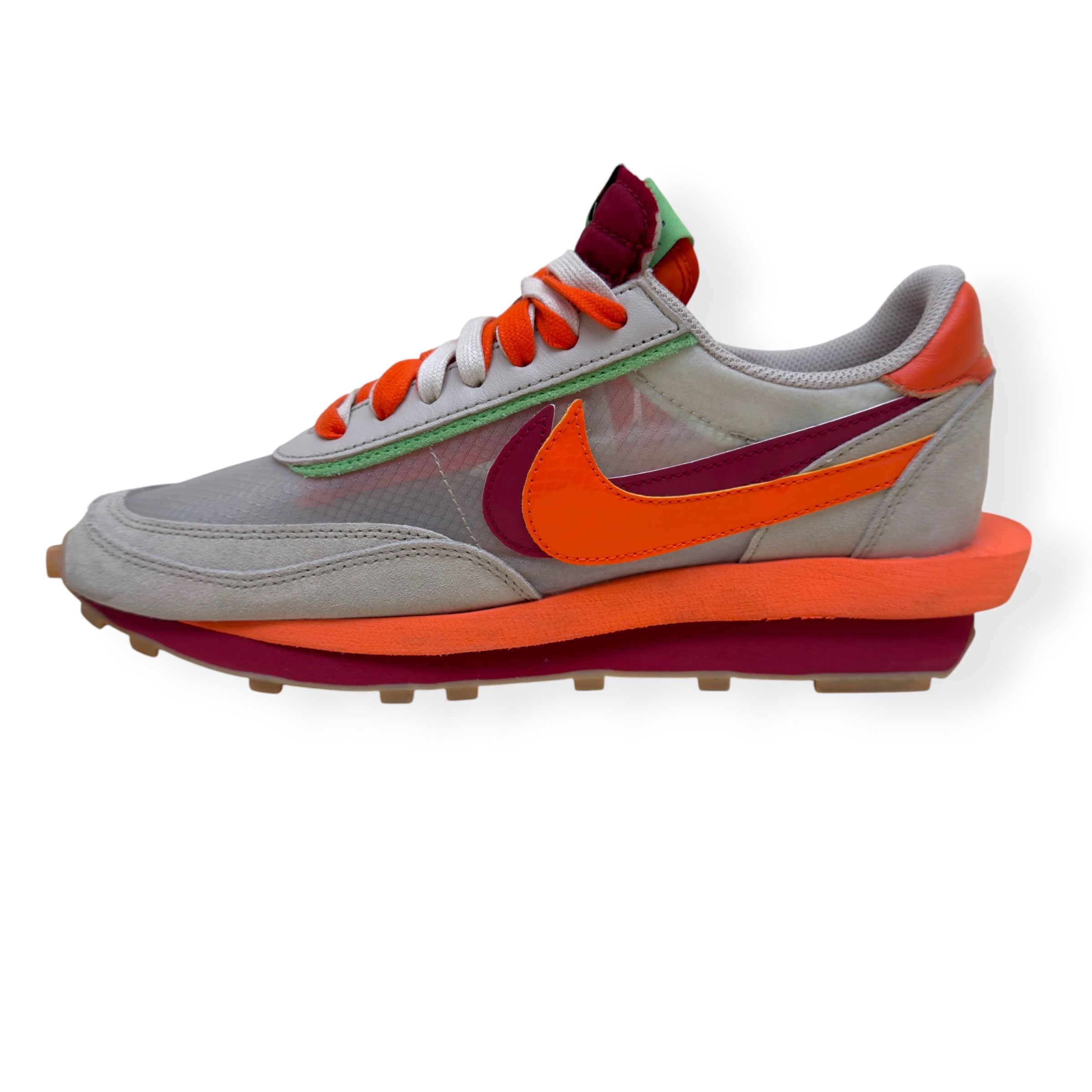 NIKE X SACAI X CLOT LDWAFFLE SNEAKER NET ORANGE BLAZE UK8
