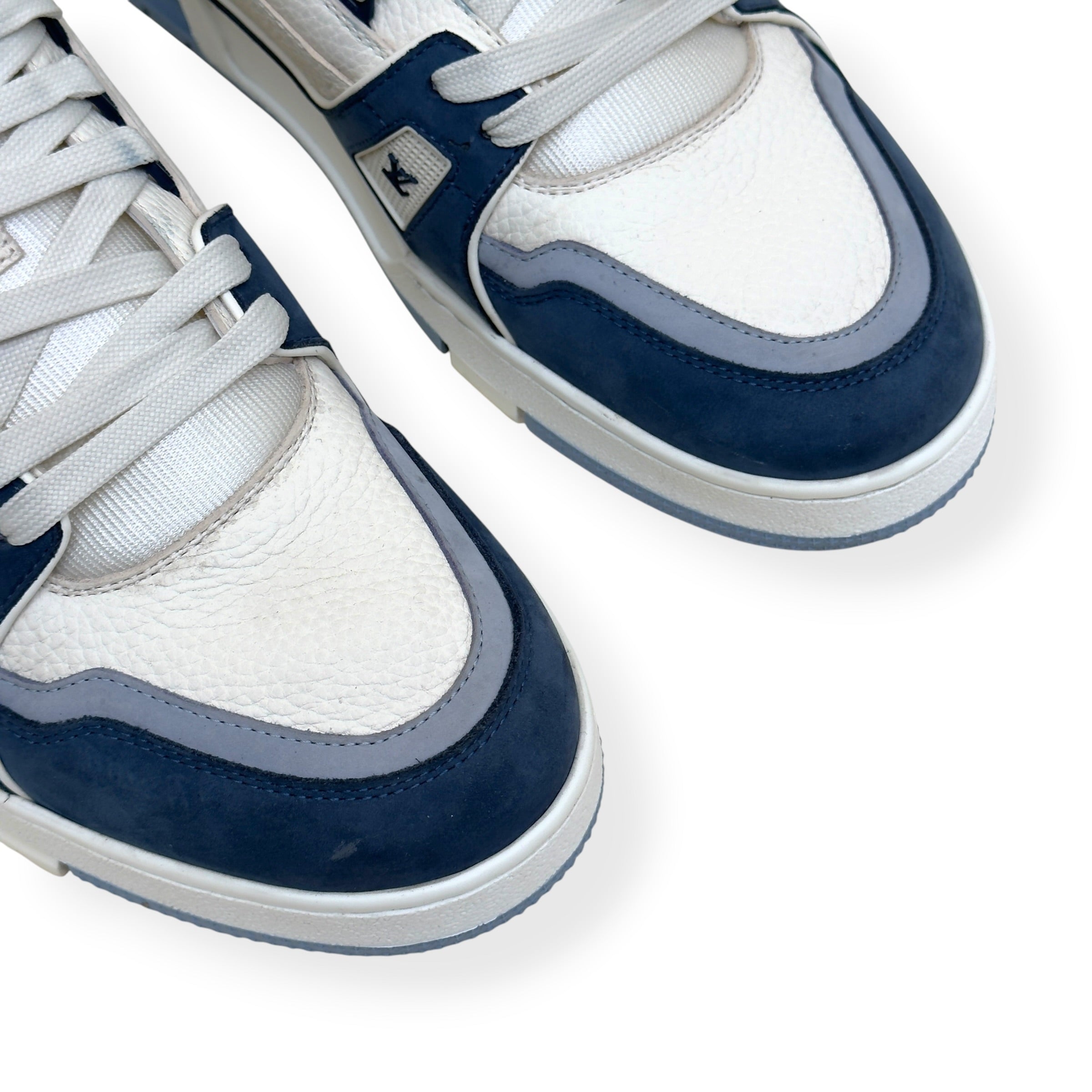 LOUIS VUITTON LV TRAINER SNEAKER NAVY BLUE / WHITE UK10