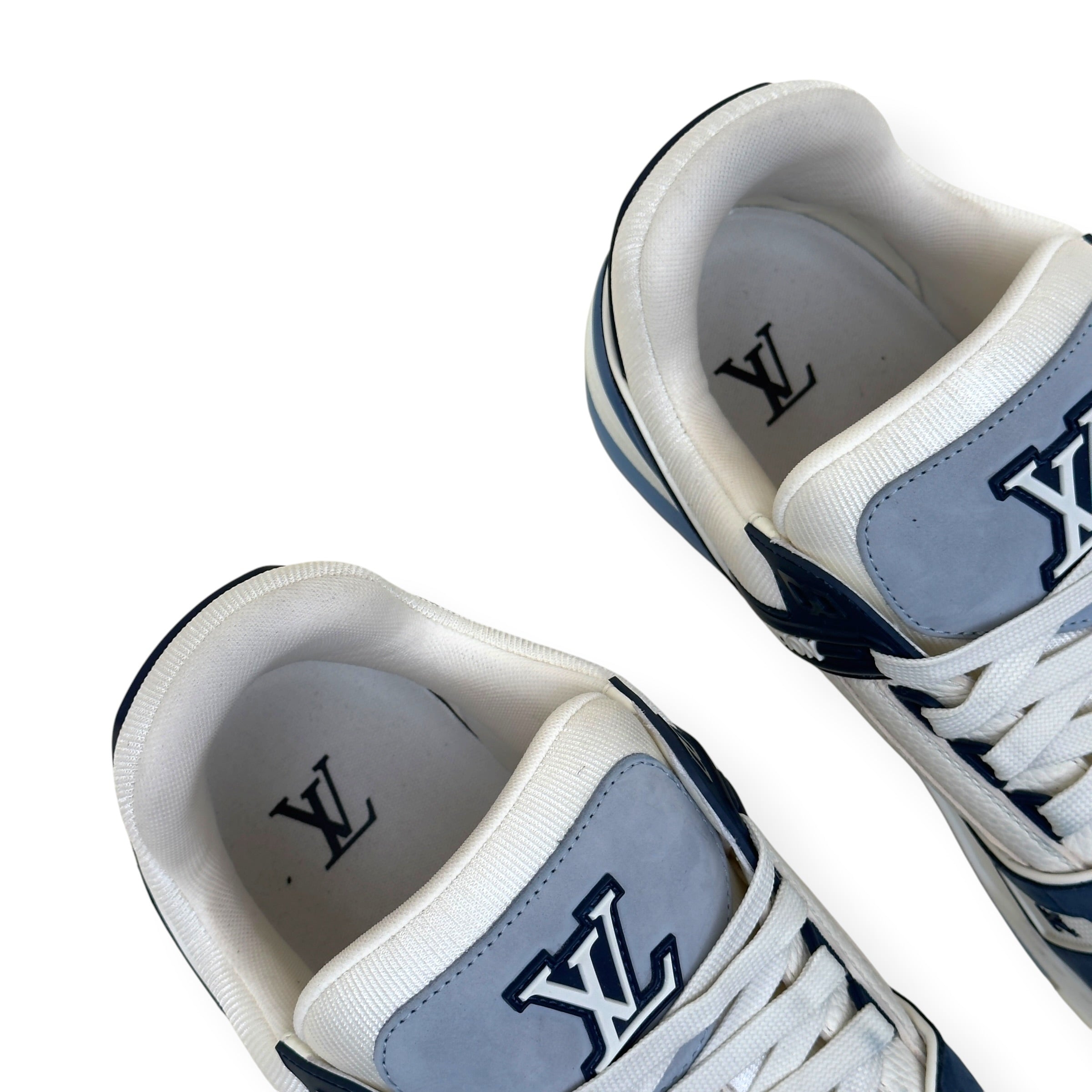 LOUIS VUITTON LV TRAINER SNEAKER NAVY BLUE / WHITE UK10