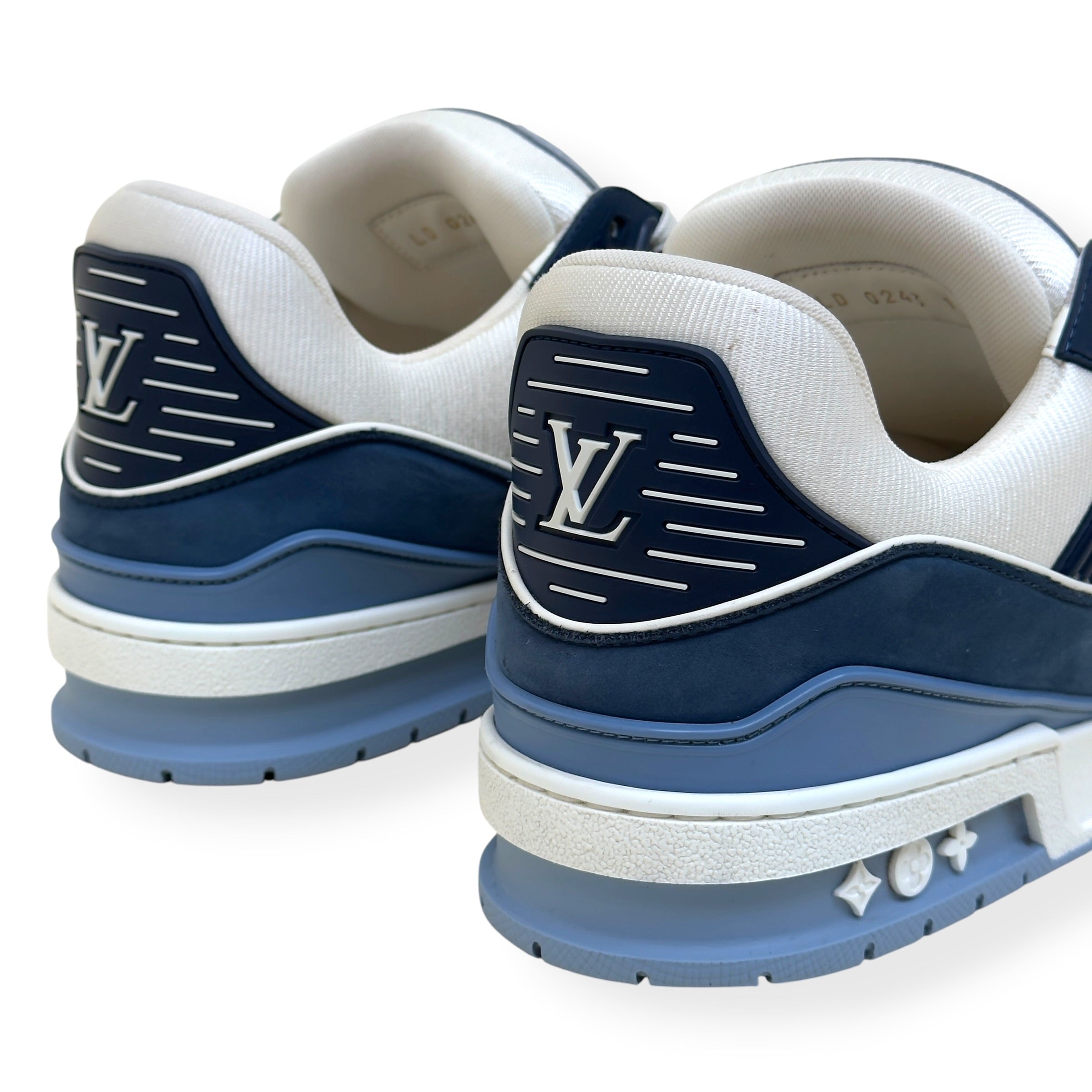 LOUIS VUITTON LV TRAINER SNEAKER NAVY BLUE / WHITE UK10