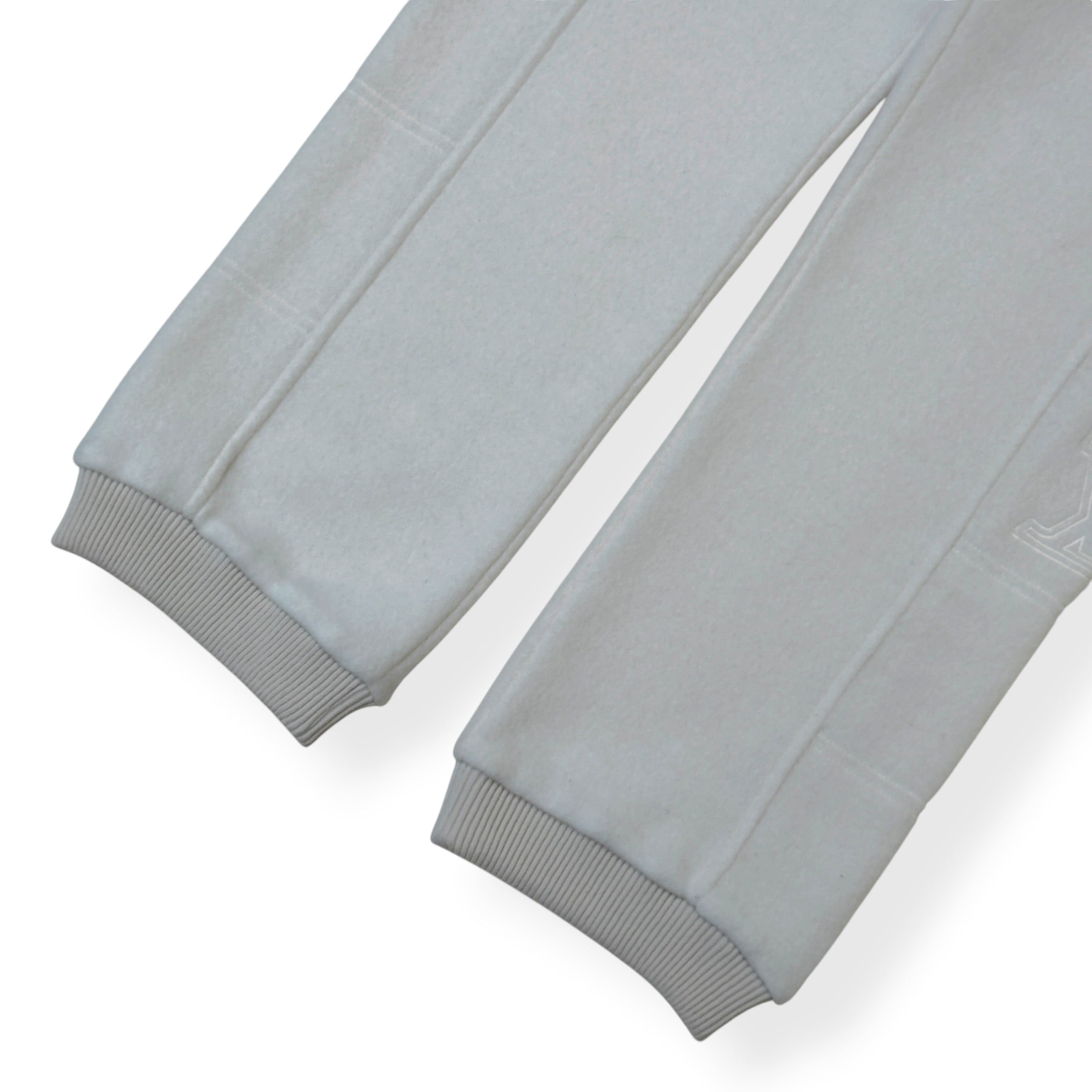 LOUIS VUITTON QUILTED TEXTURED WOOL TROUSERS LUXURY WHITE XL