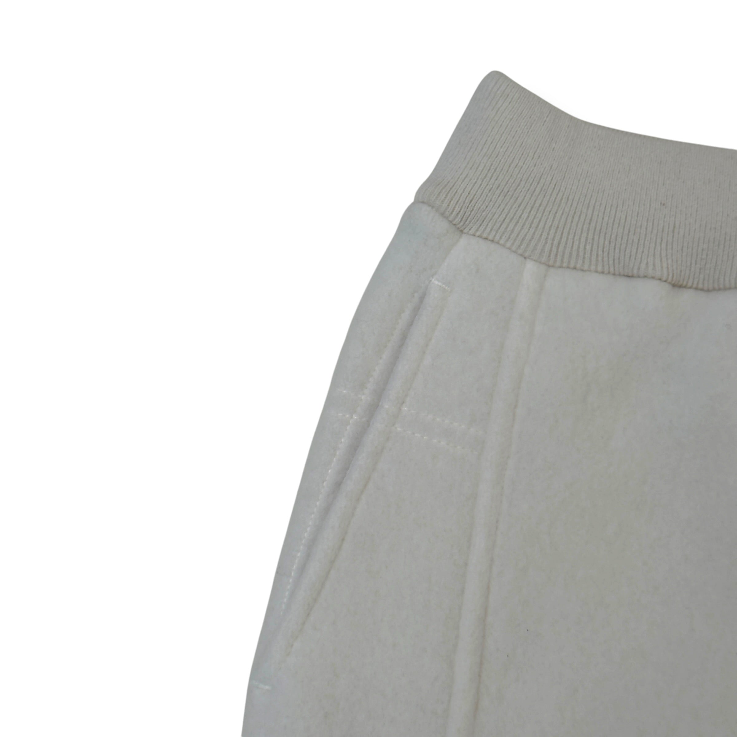 LOUIS VUITTON QUILTED TEXTURED WOOL TROUSERS LUXURY WHITE XL