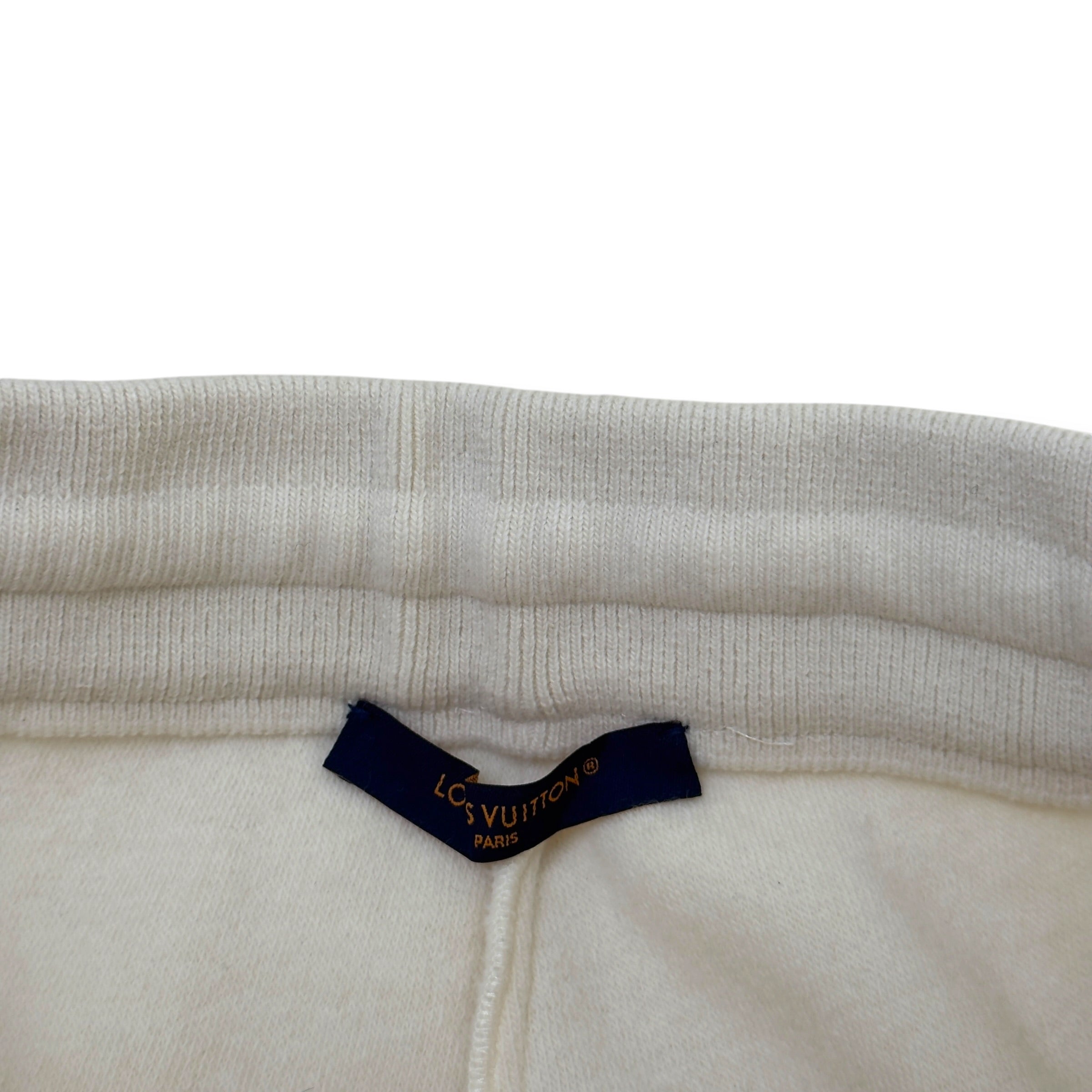 LOUIS VUITTON QUILTED TEXTURED WOOL TROUSERS LUXURY WHITE XL