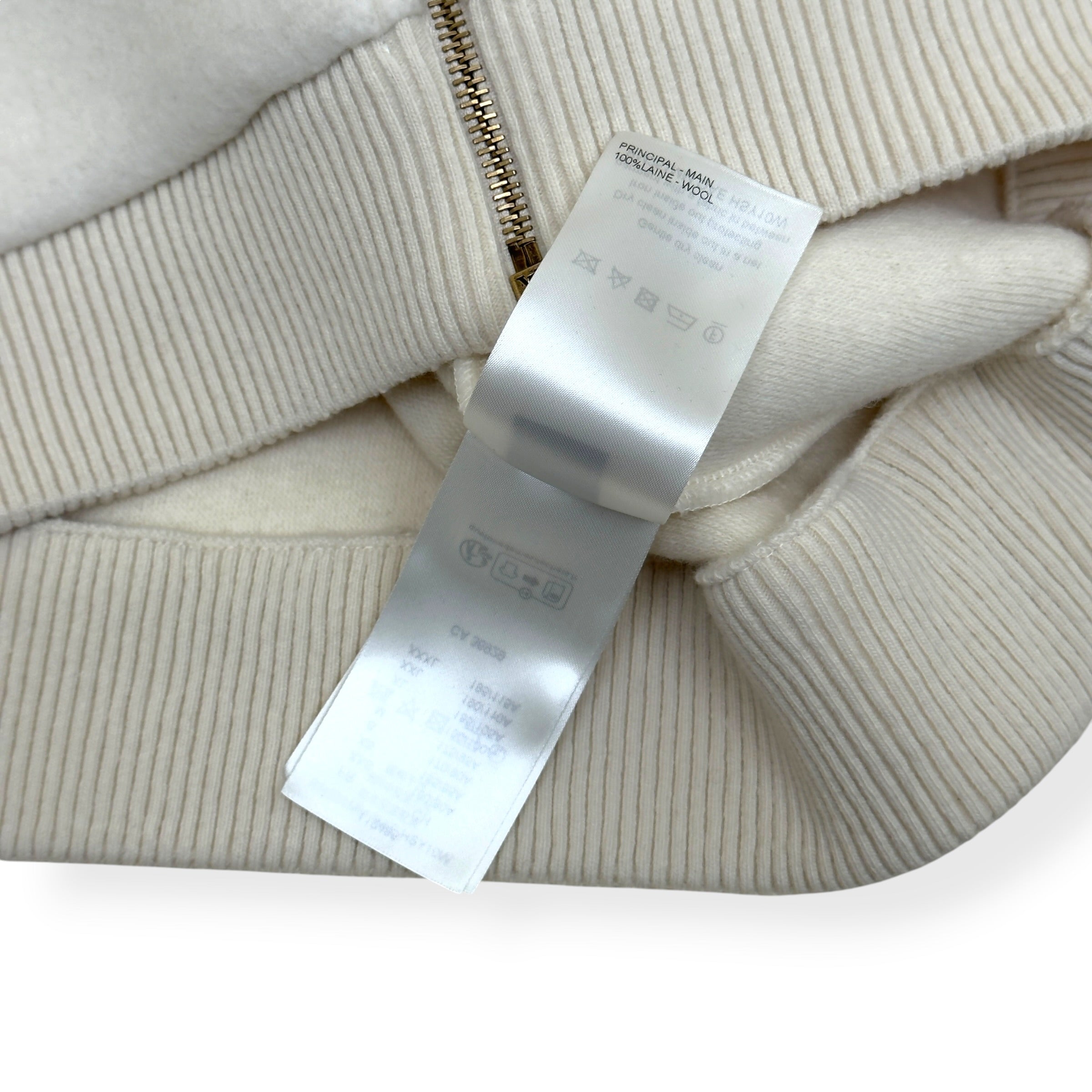 LOUIS VUITTON QUILTED TEXTURED WOOL JACKET LUXURY WHITE XXL
