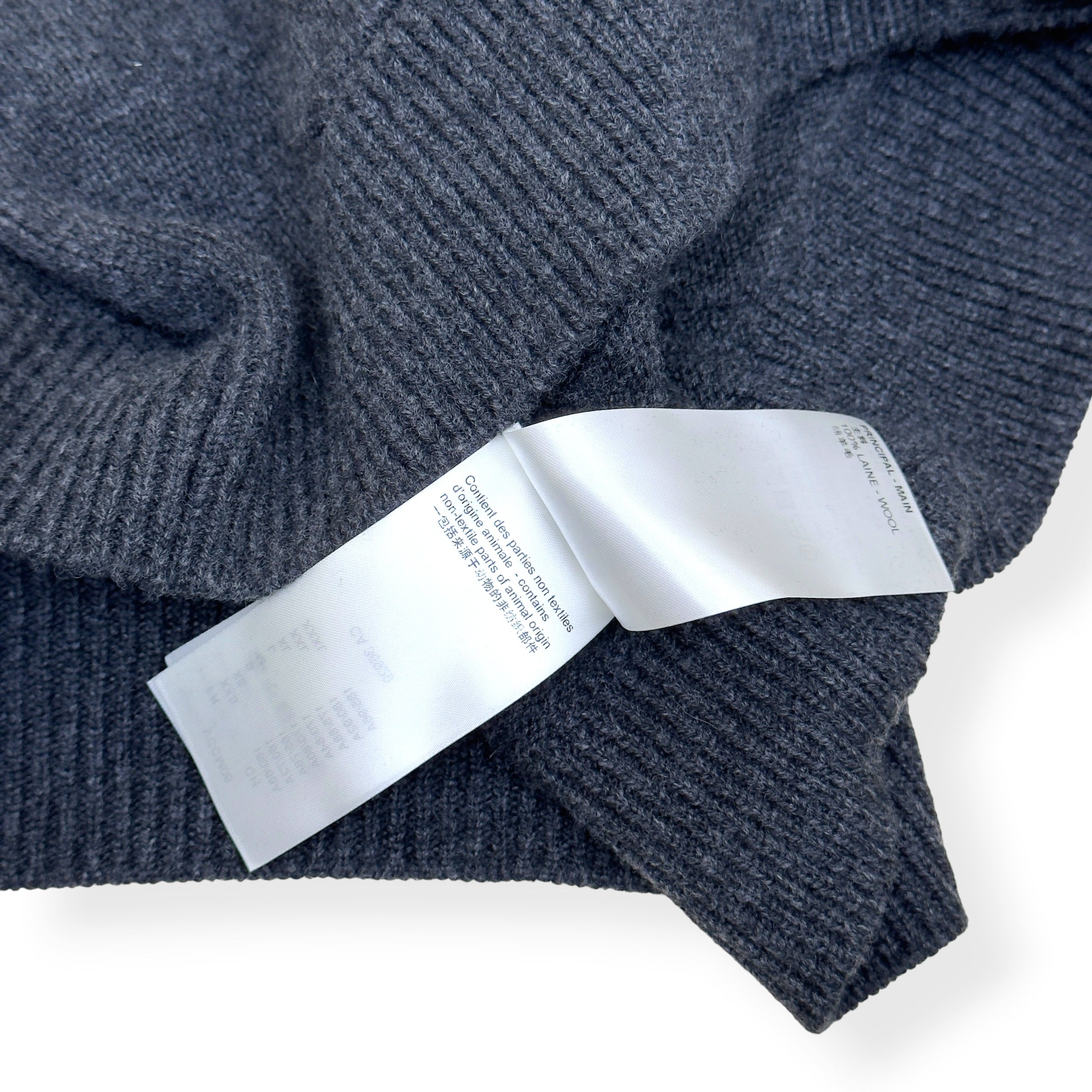 LOUIS VUITTON LV FREQUENCY EMBROIDERED WOOL CARDIGAN GREY L