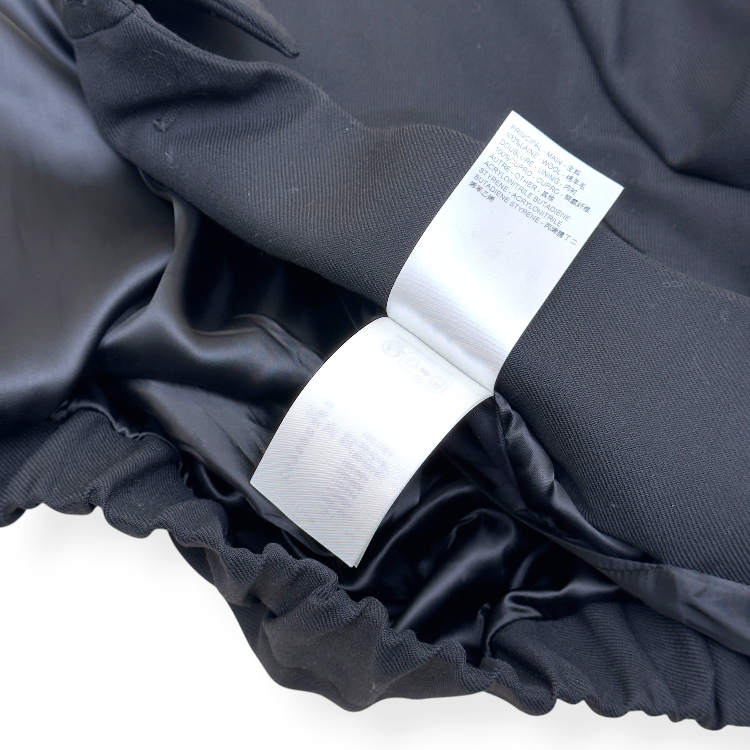LOUIS VUITTON PEARL CALLIGRAPHY EMBELLISHED WOOL BLOUSON JACKET BLACK 54 / XL
