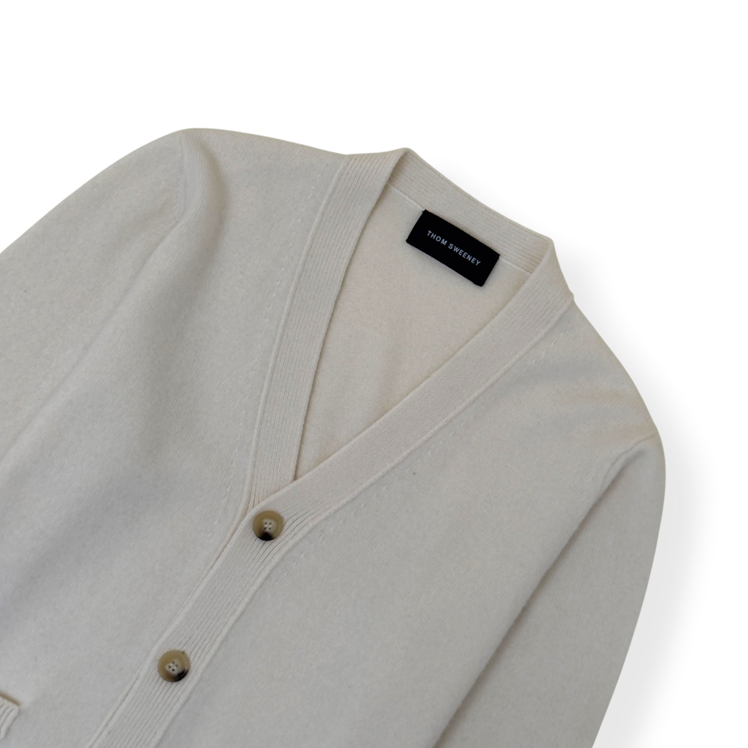 THOM SWEENEY MERINO WOOL / CASHMERE CARDIGAN ECRU L