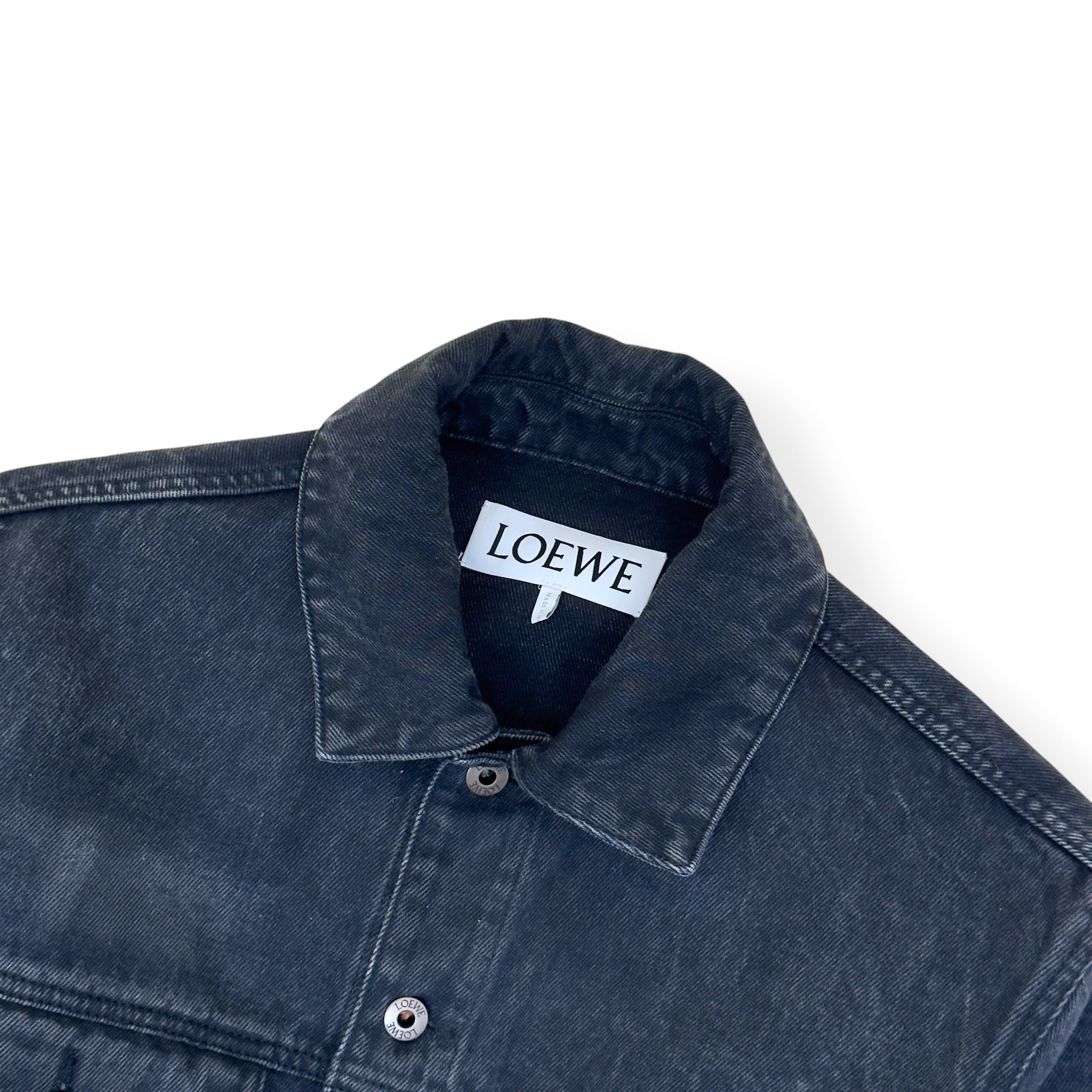 LOEWE ANAGRAM LOGO DENIM JACKET BLACK / WHITE 46 / S