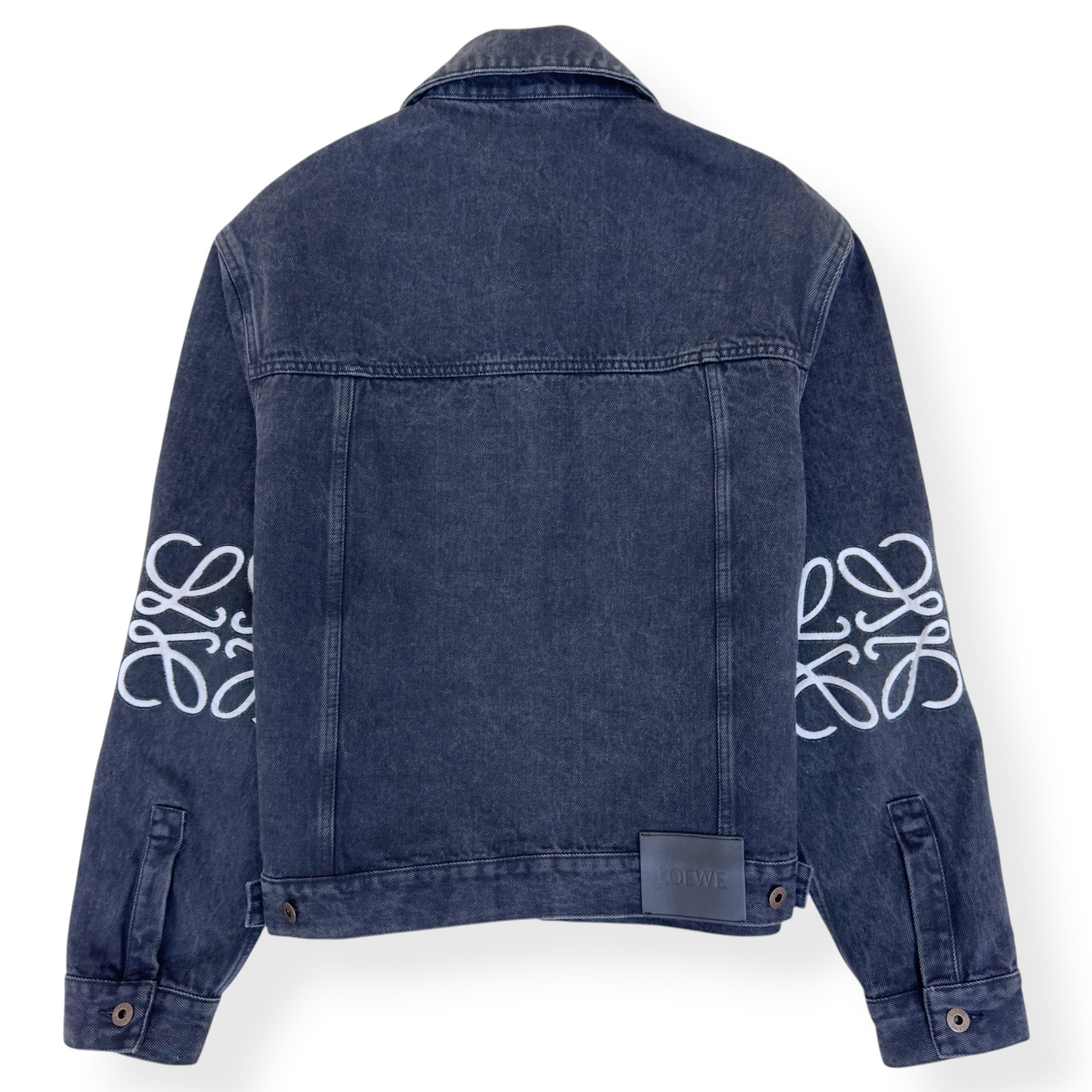 LOEWE ANAGRAM LOGO DENIM JACKET BLACK / WHITE 46 / S