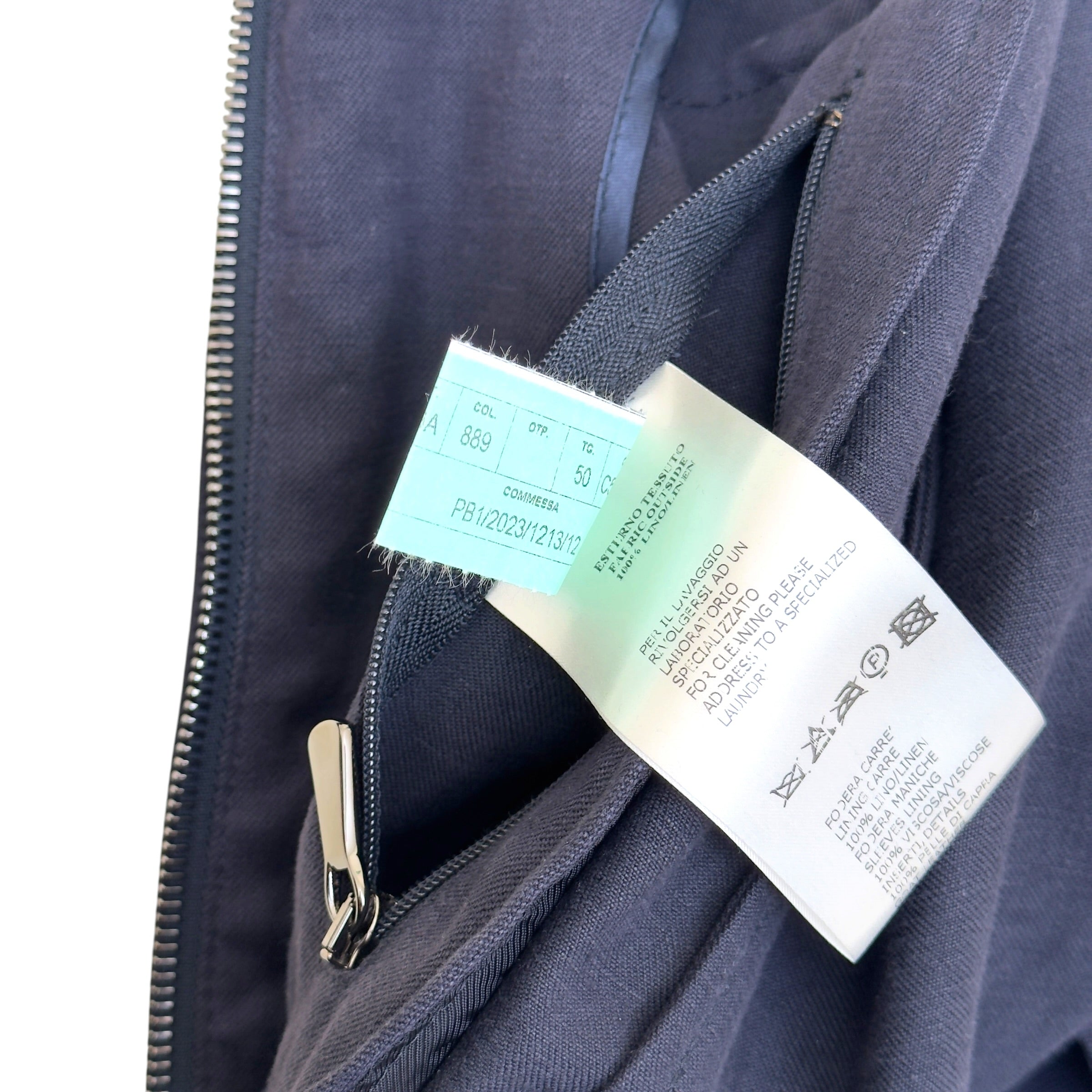 THOM SWEENEY LINEN BLOUSON JACKET BLUE 50 / M