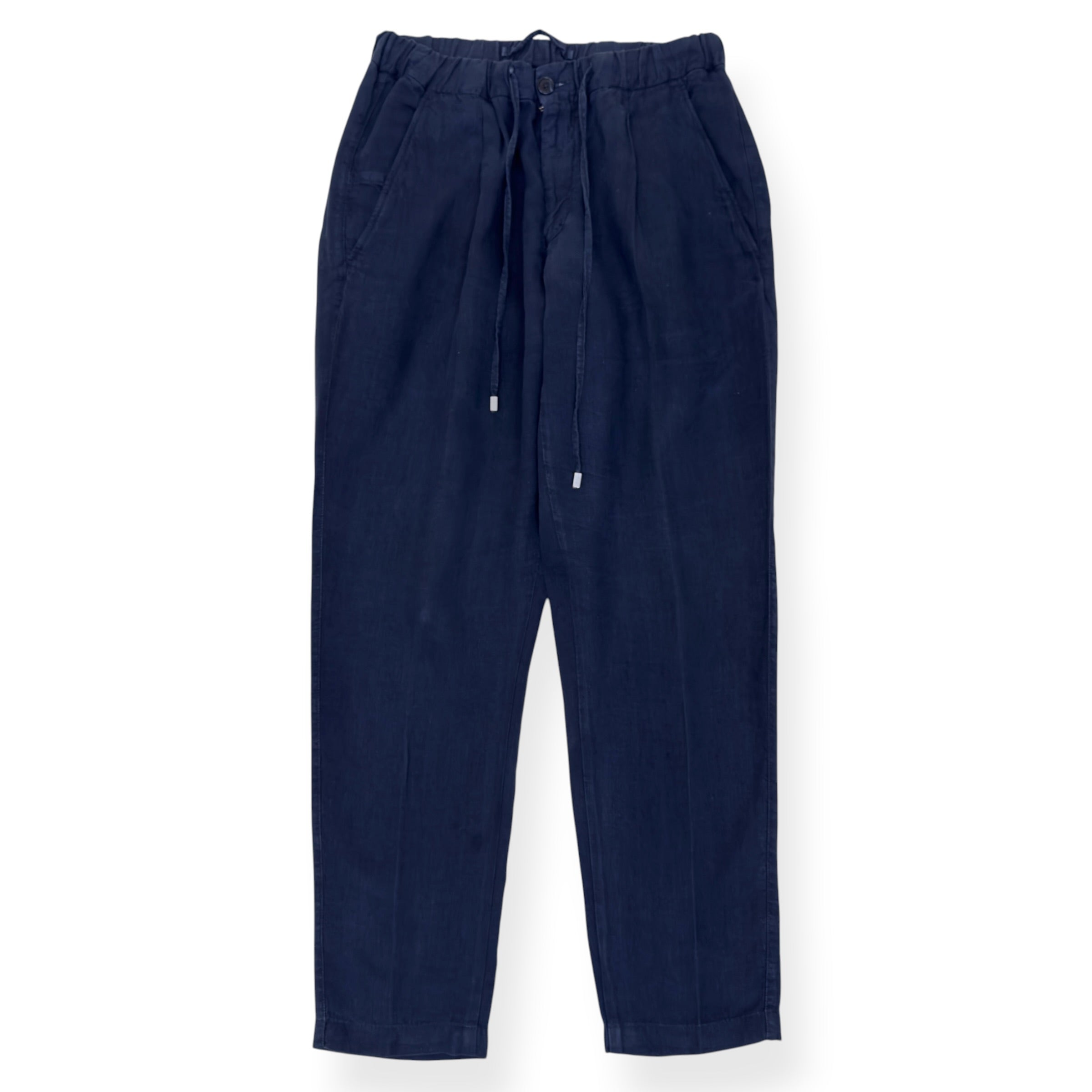THOM SWEENEY LINEN TROUSERS NAVY 50 / M