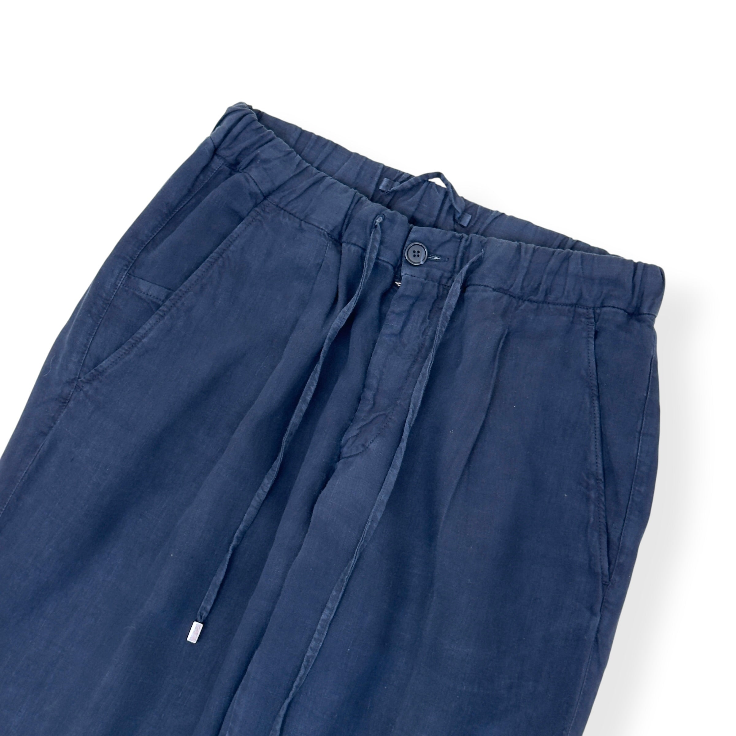 THOM SWEENEY LINEN TROUSERS NAVY 50 / M