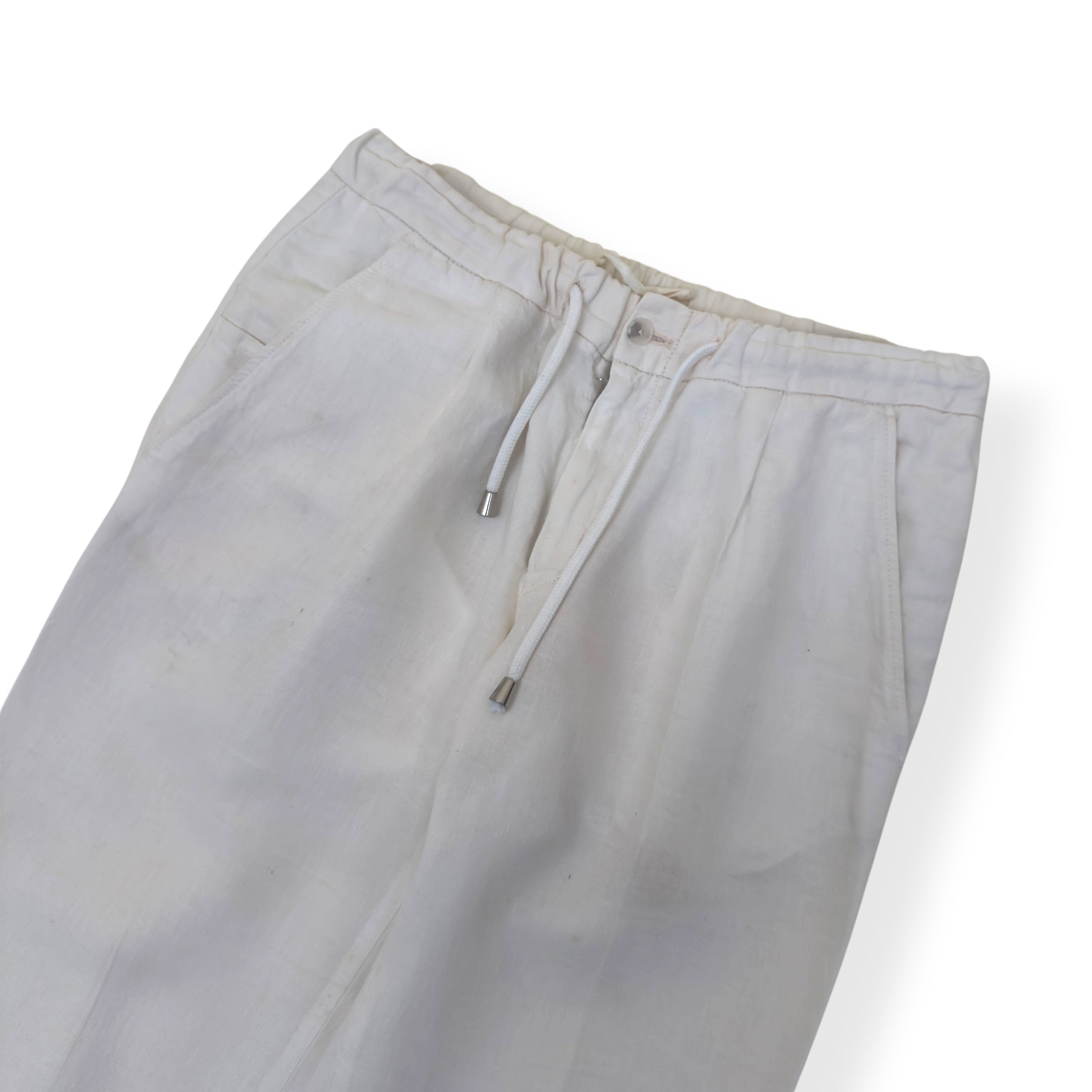 THOM SWEENEY LINEN TROUSERS WHITE 50 / M