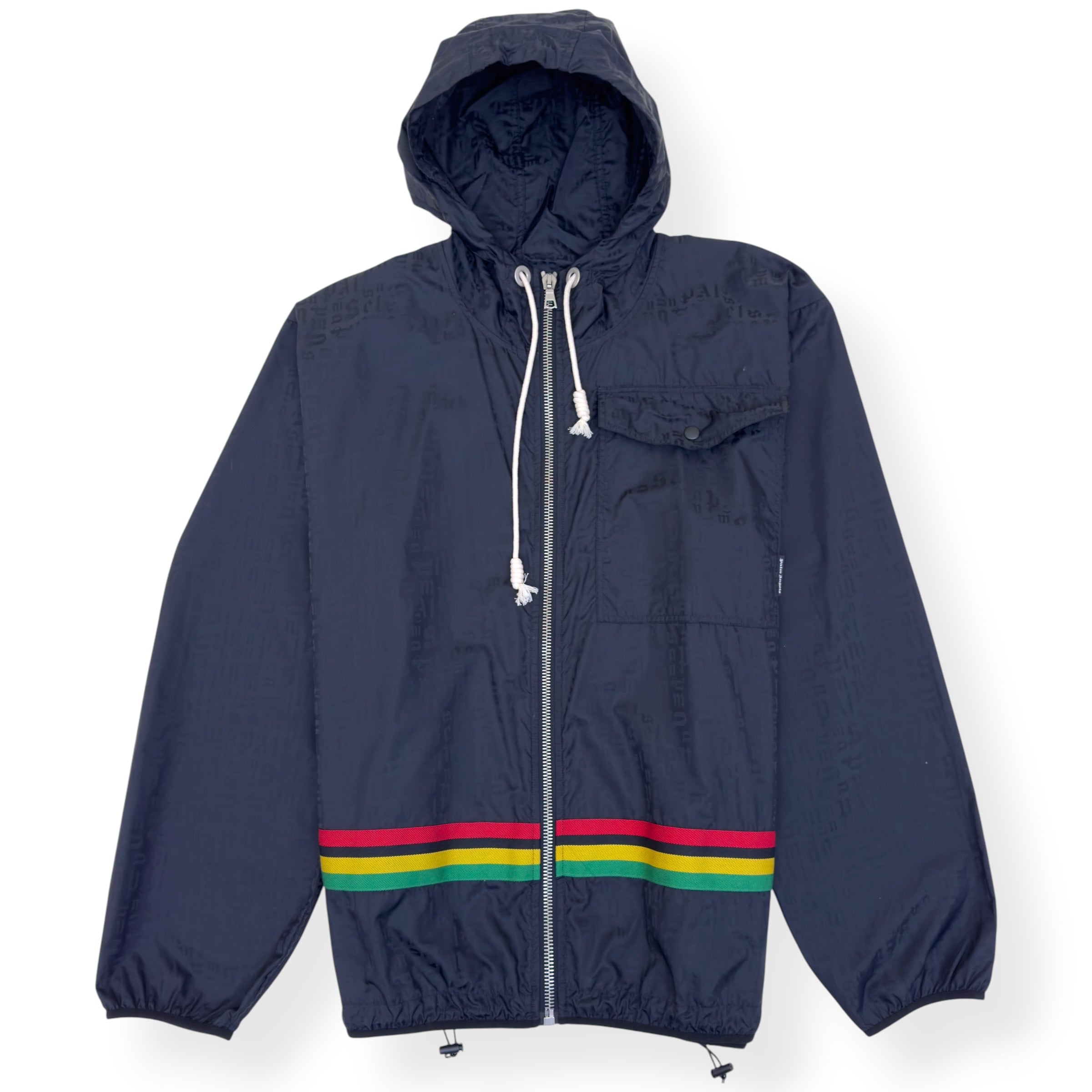PALM ANGELS MONOGRAM WINDBREAKER JACKET BLACK L