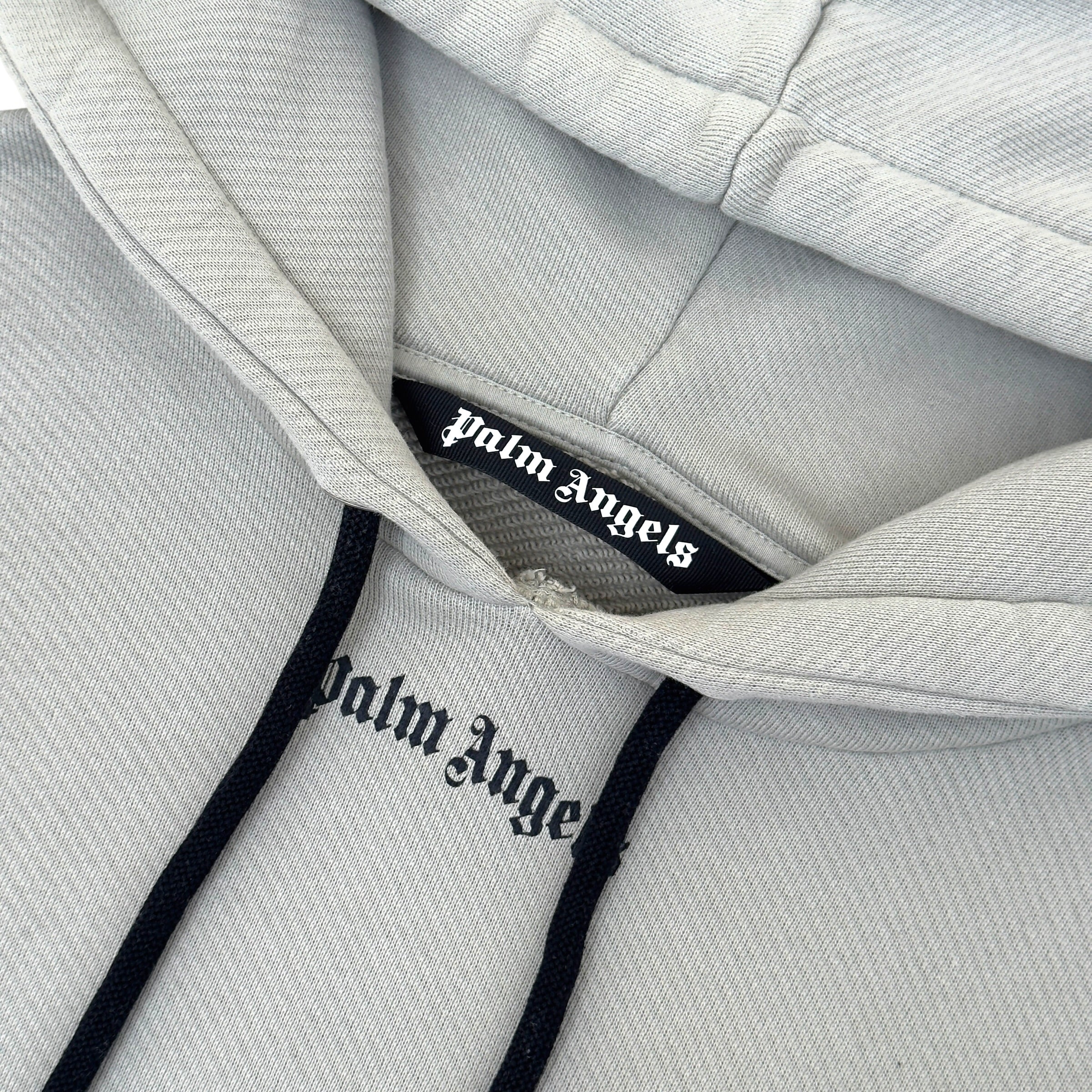 PALM ANGELS PULLOVER HOODIE GREY / BLACK L