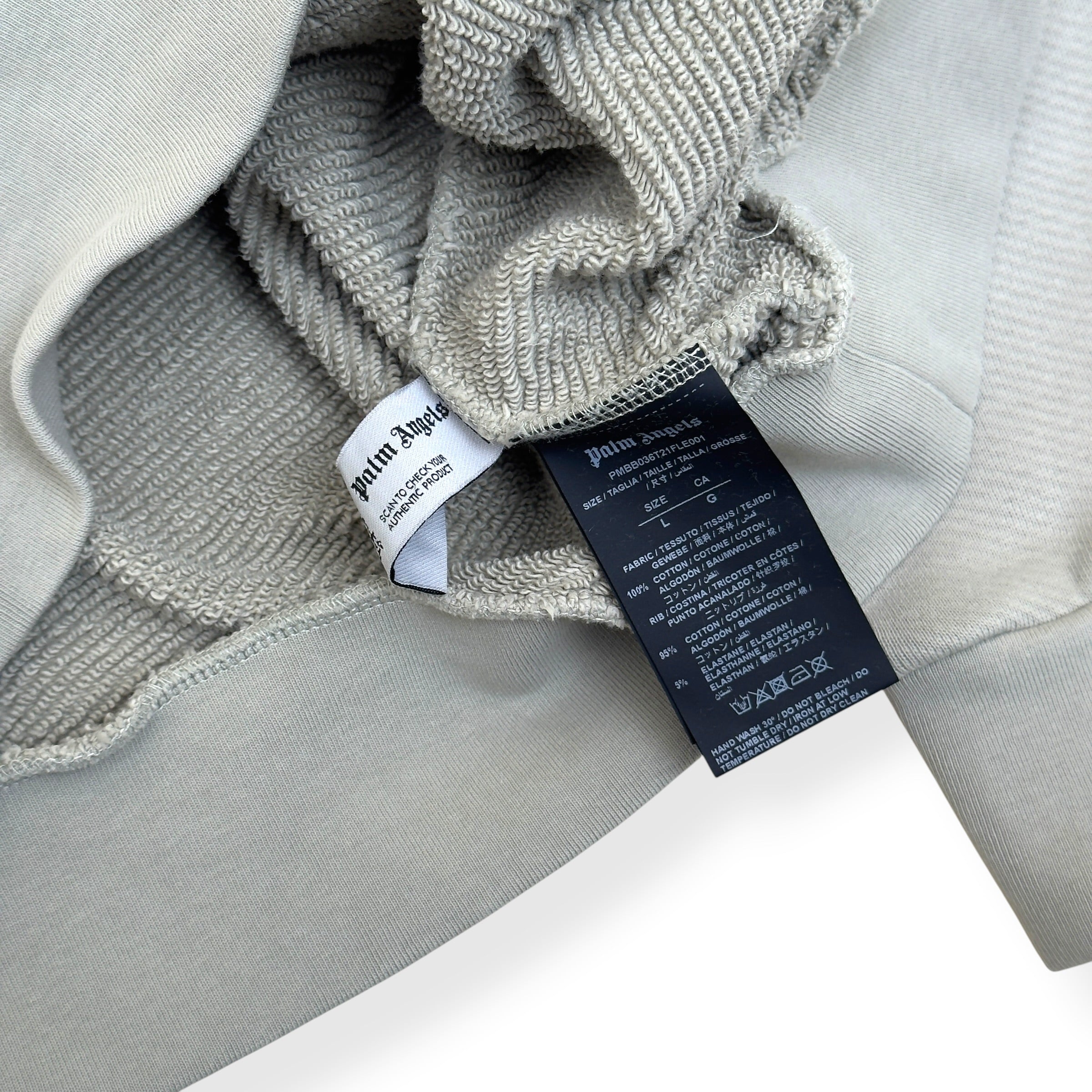 PALM ANGELS PULLOVER HOODIE GREY / BLACK L
