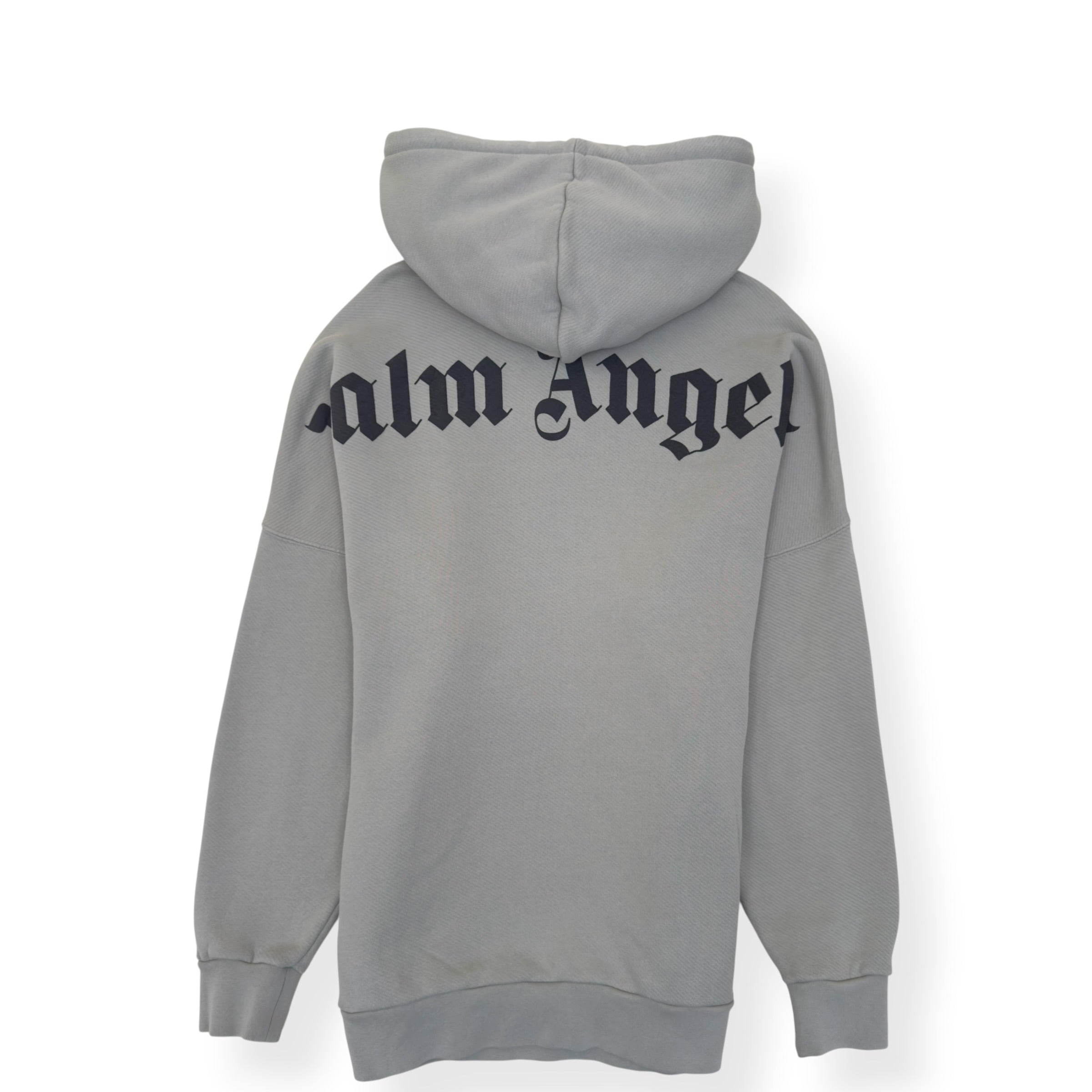 PALM ANGELS PULLOVER HOODIE GREY / BLACK L