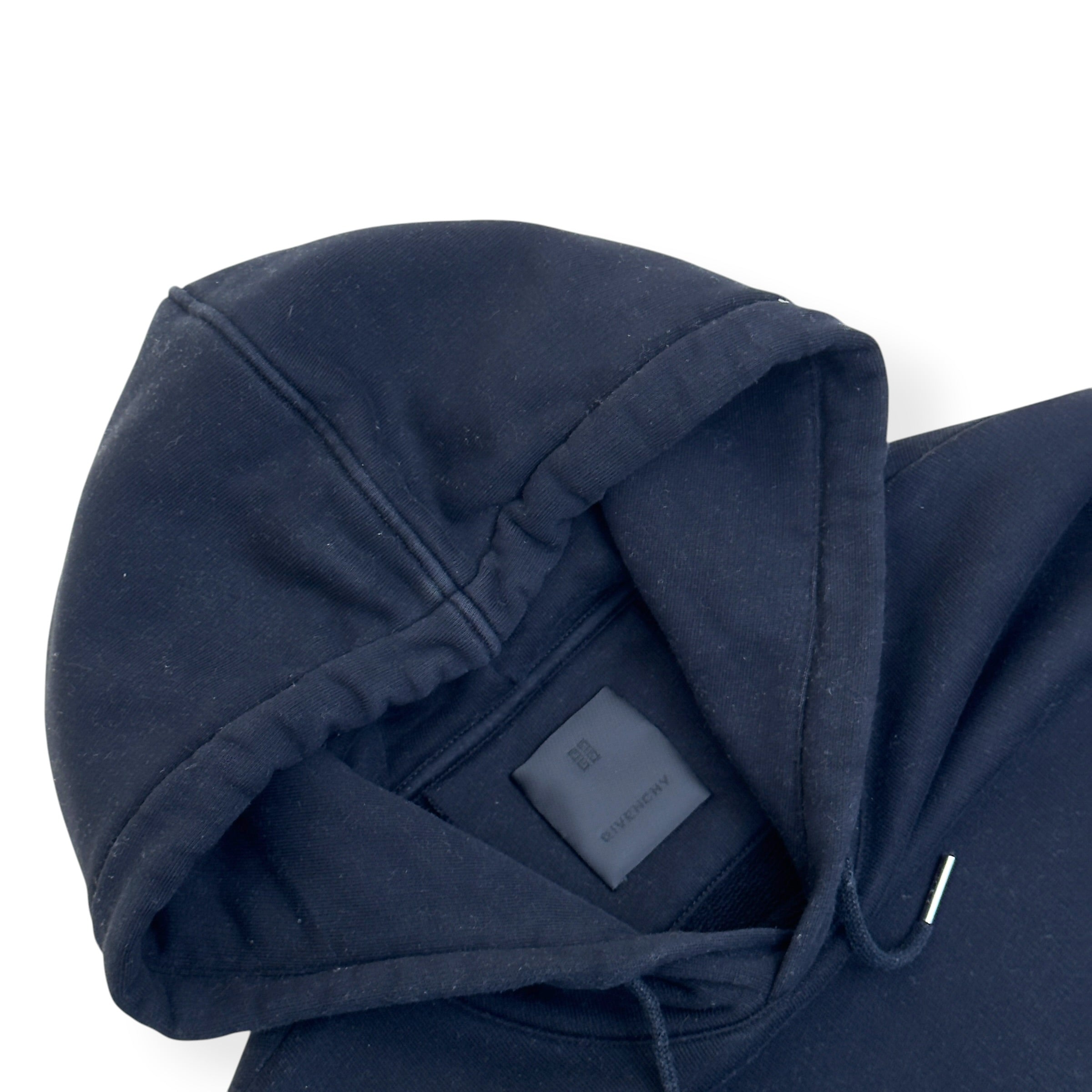GIVENCHY LOGO EMBROIDERED COTTON HOODIE BLACK / WHITE L