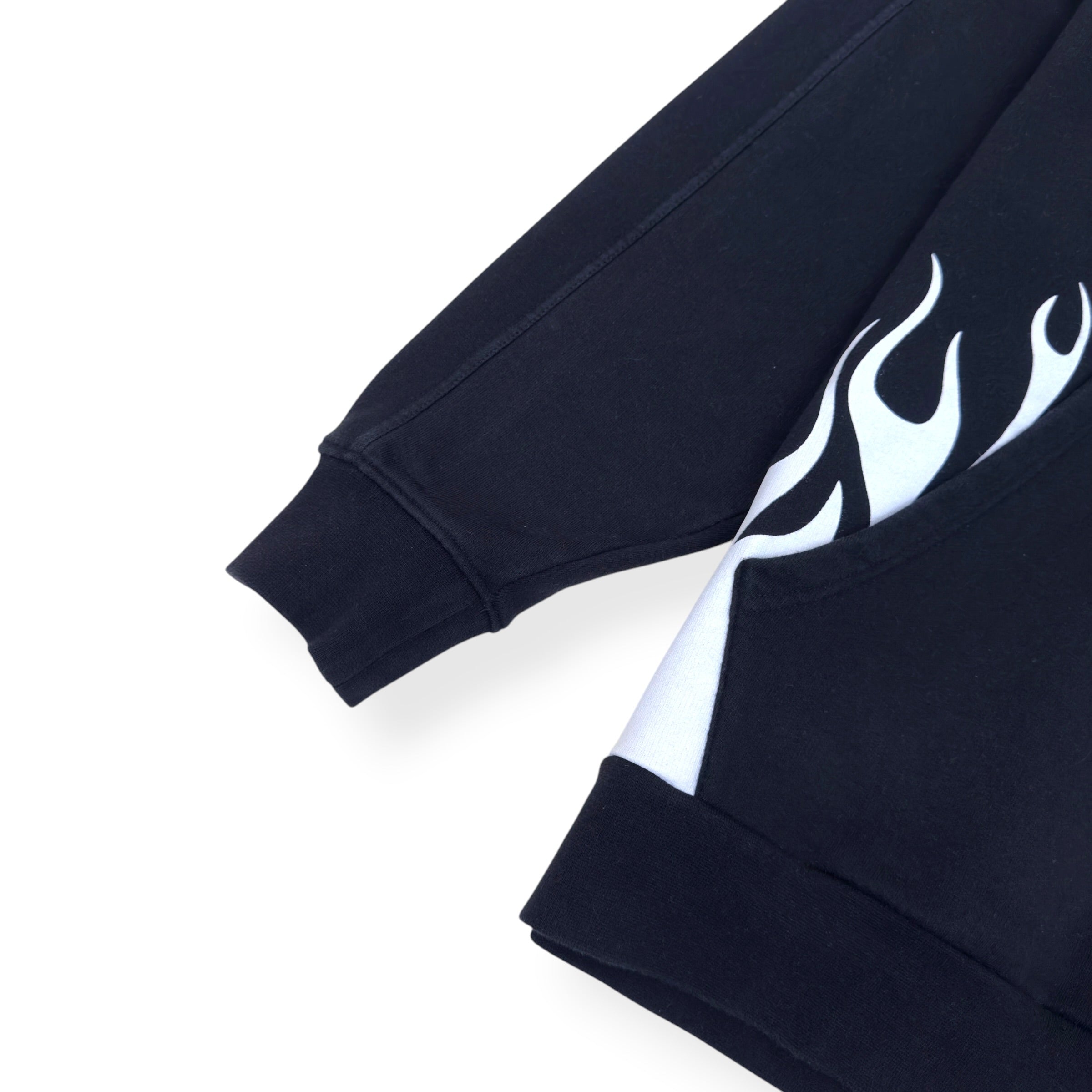 PALM ANGELS BURNING LOGO HOODIE BLACK / WHITE L