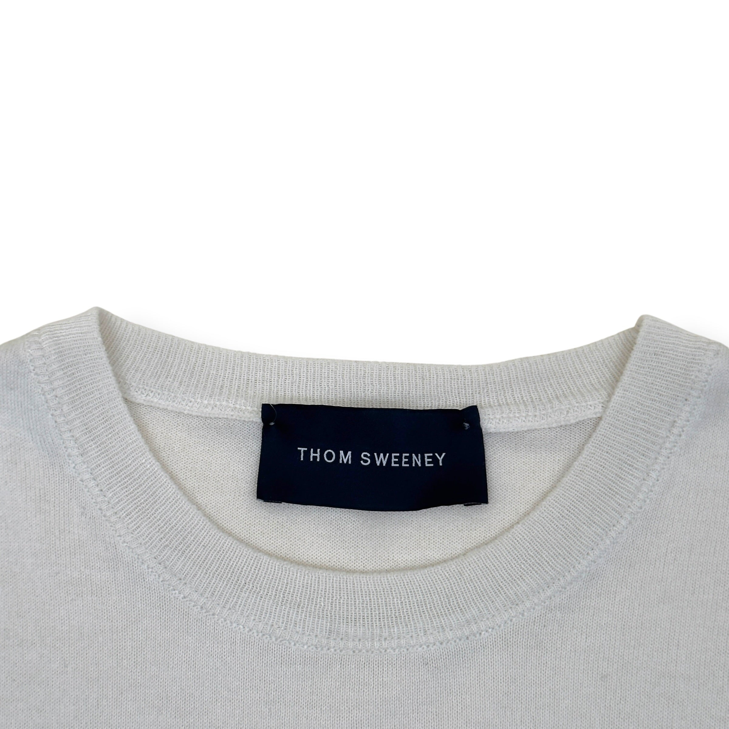 THOM SWEENEY COTTON / CASHMERE LONG SLEEVE T-SHIRT WHITE L