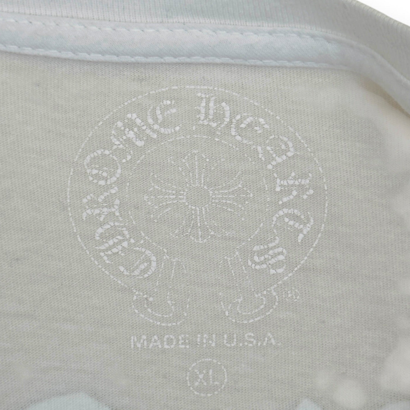 CHROME HEARTS MADE IN HOLLYWOOD VERTICAL LOGO T-SHIRT WHITE / YELLOW XL