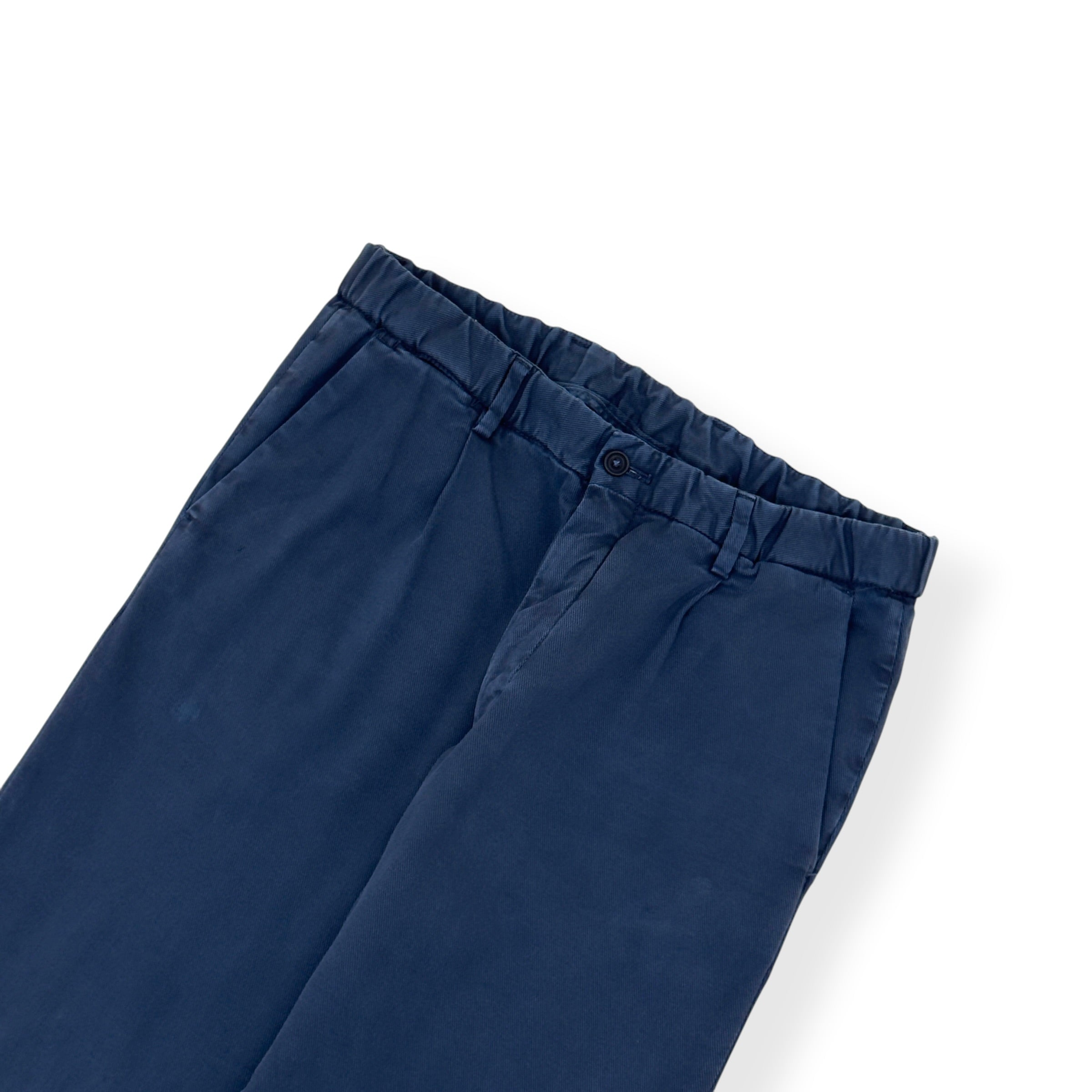 THOM SWEENEY COTTON DRAWSTRING CHINO TROUSERS NAVY 48 / S