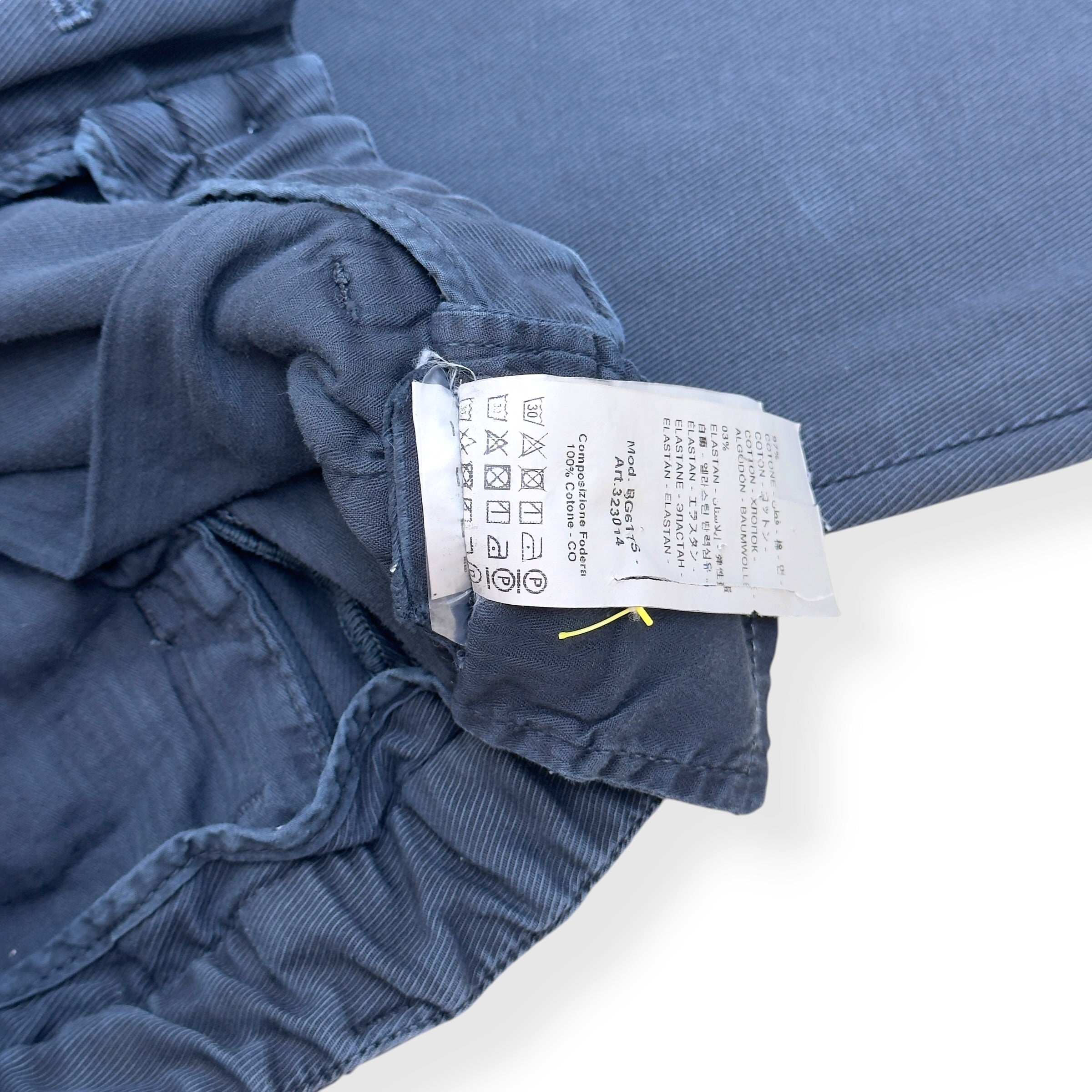 THOM SWEENEY COTTON DRAWSTRING CHINO TROUSERS NAVY 48 / S