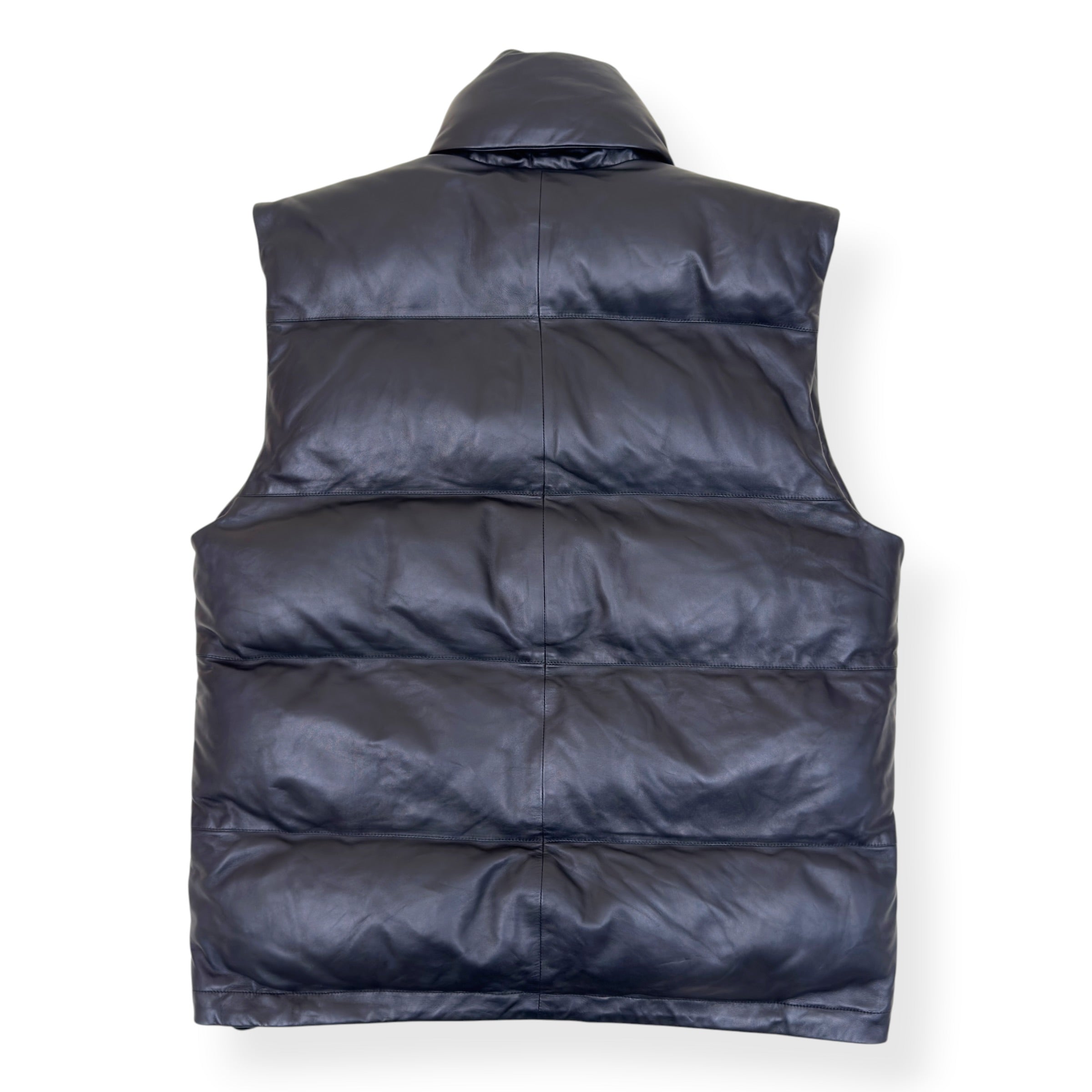 BALENCIAGA OVERSIZED SPORTY B SOFT LEATHER PUFFER VEST BLACK S