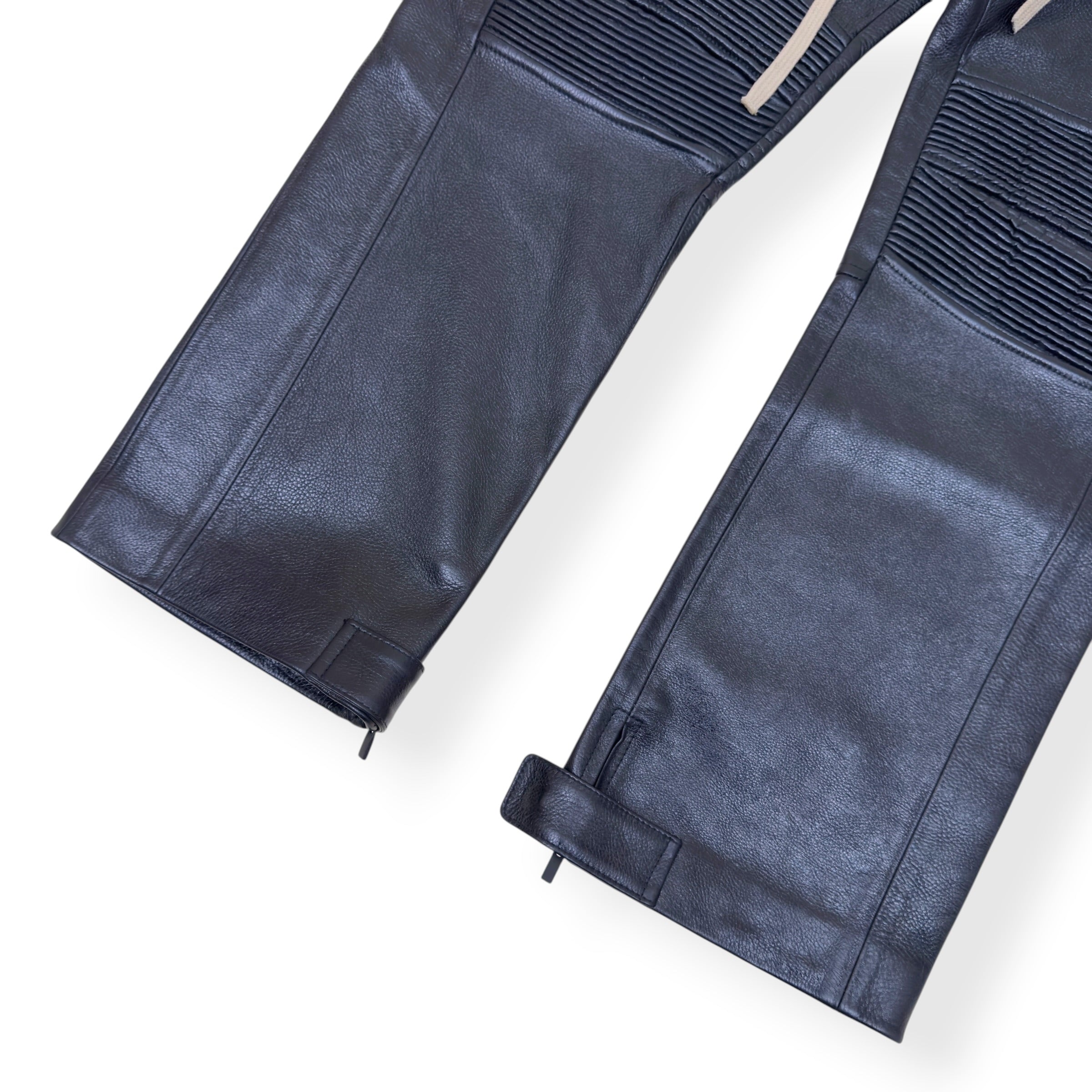 FEAR OF GOD STRAIGHT-LEG FULL-GRAIN LEATHER TROUSERS BLACK L