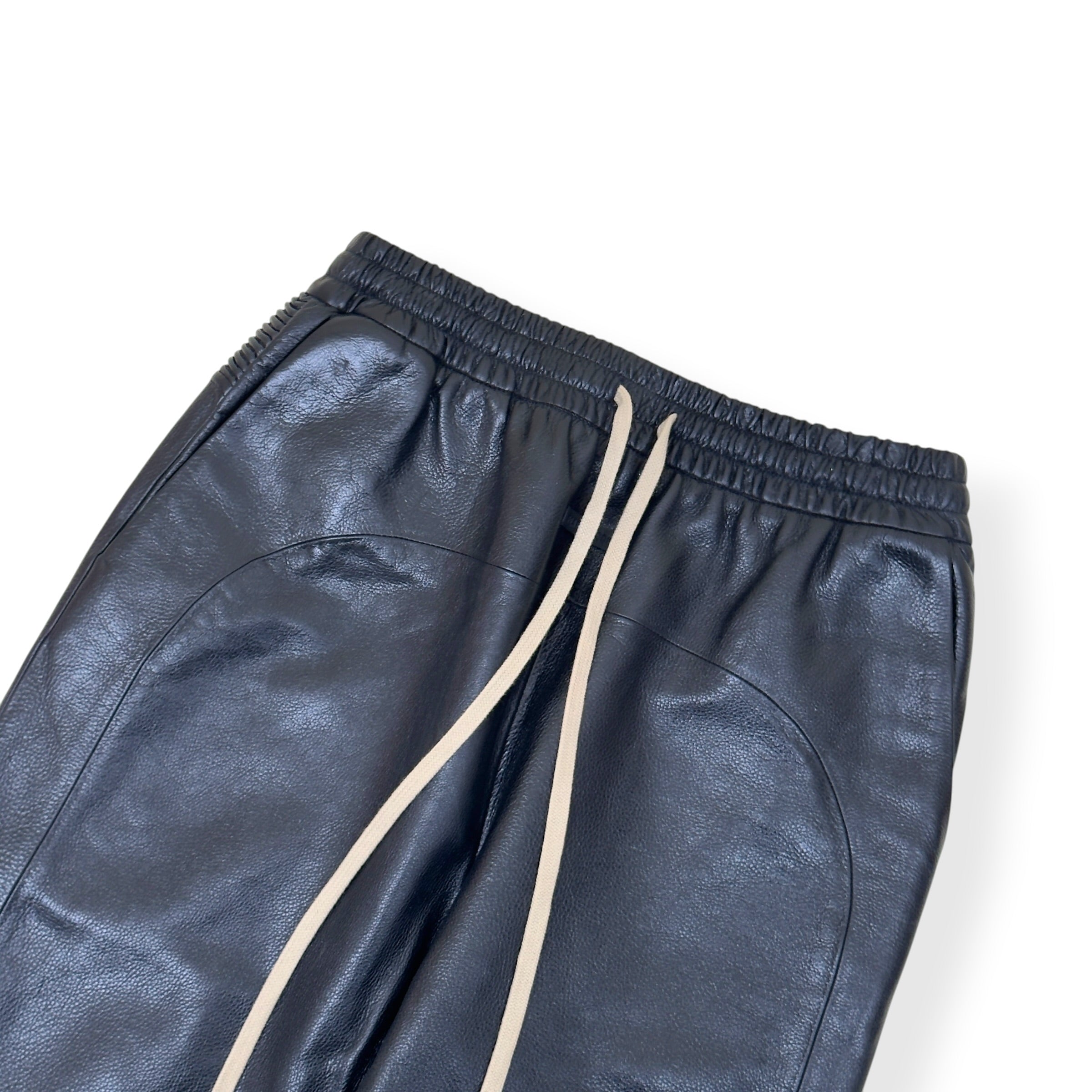 FEAR OF GOD STRAIGHT-LEG FULL-GRAIN LEATHER TROUSERS BLACK L