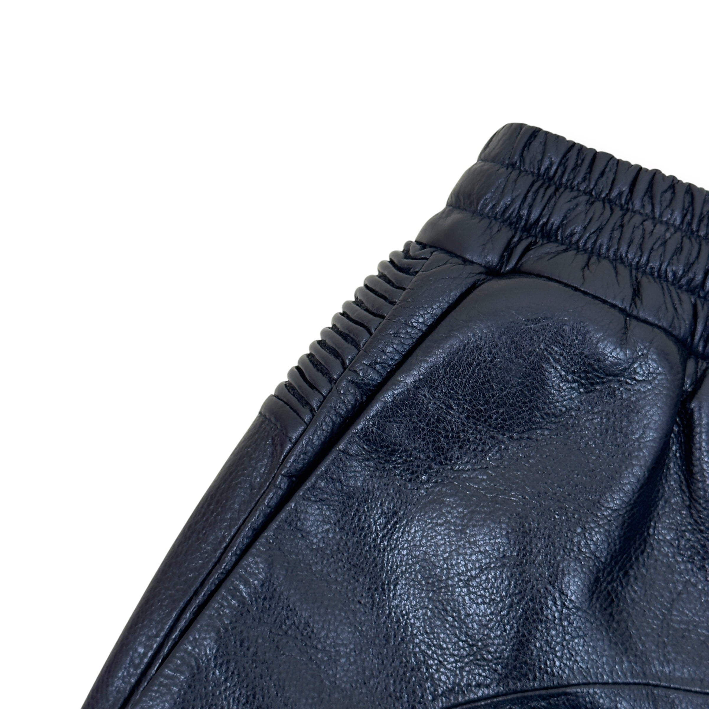 FEAR OF GOD STRAIGHT-LEG FULL-GRAIN LEATHER TROUSERS BLACK L