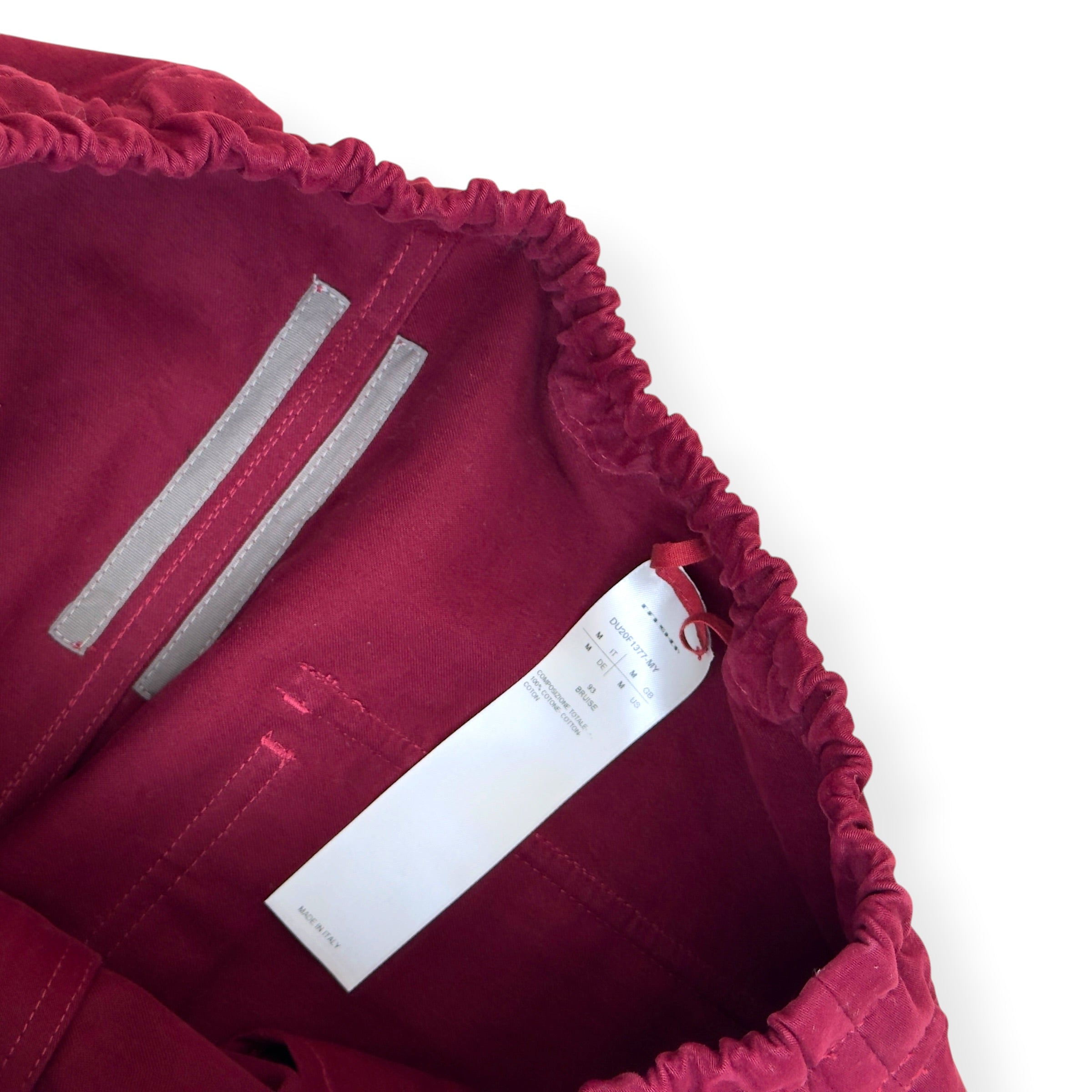 RICK OWENS DRKSHDW DRAWSTRING TROUSERS BURGUNDY M