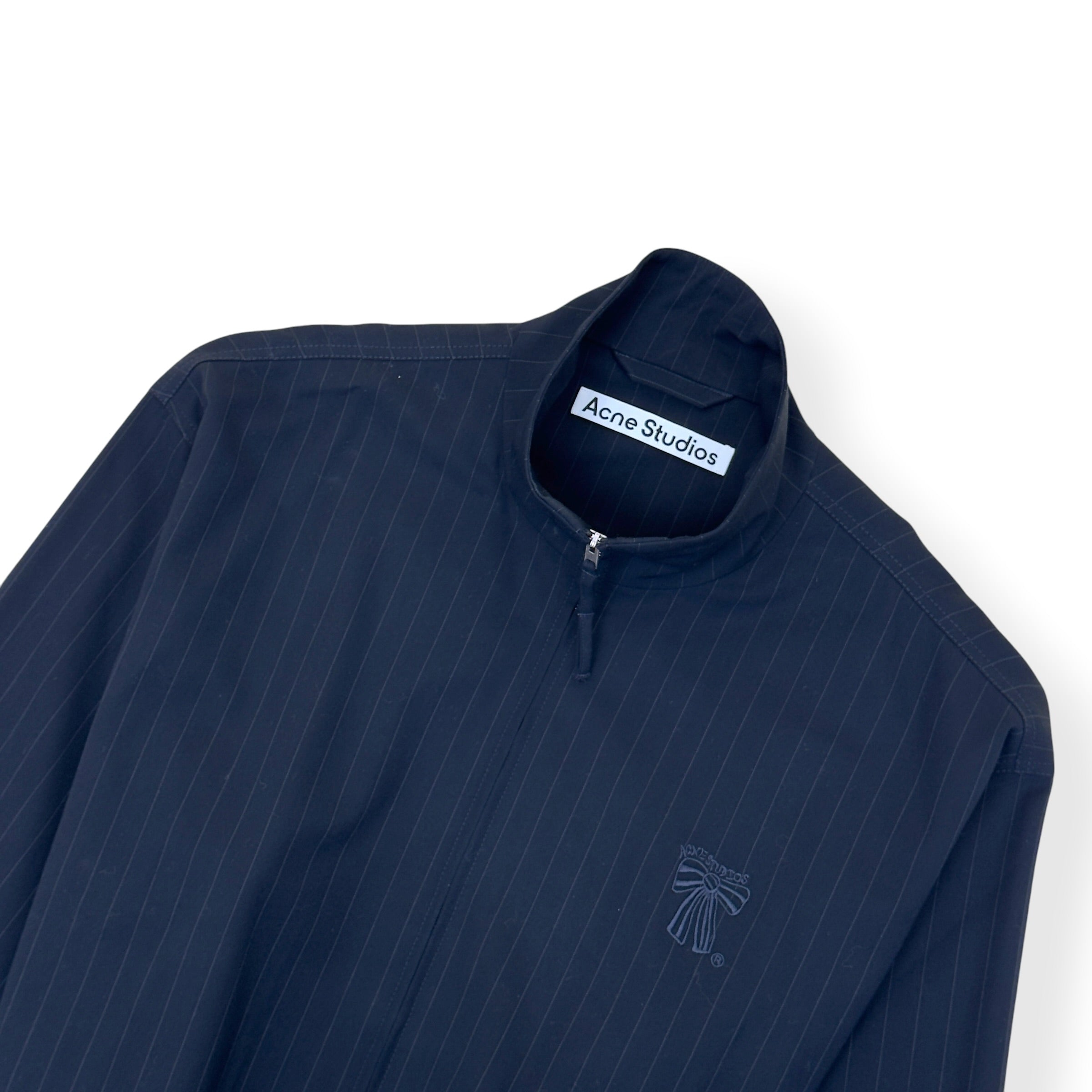 ACNE STUDIOS PINSTRIPE ZIP JACKET NAVY 50 / M