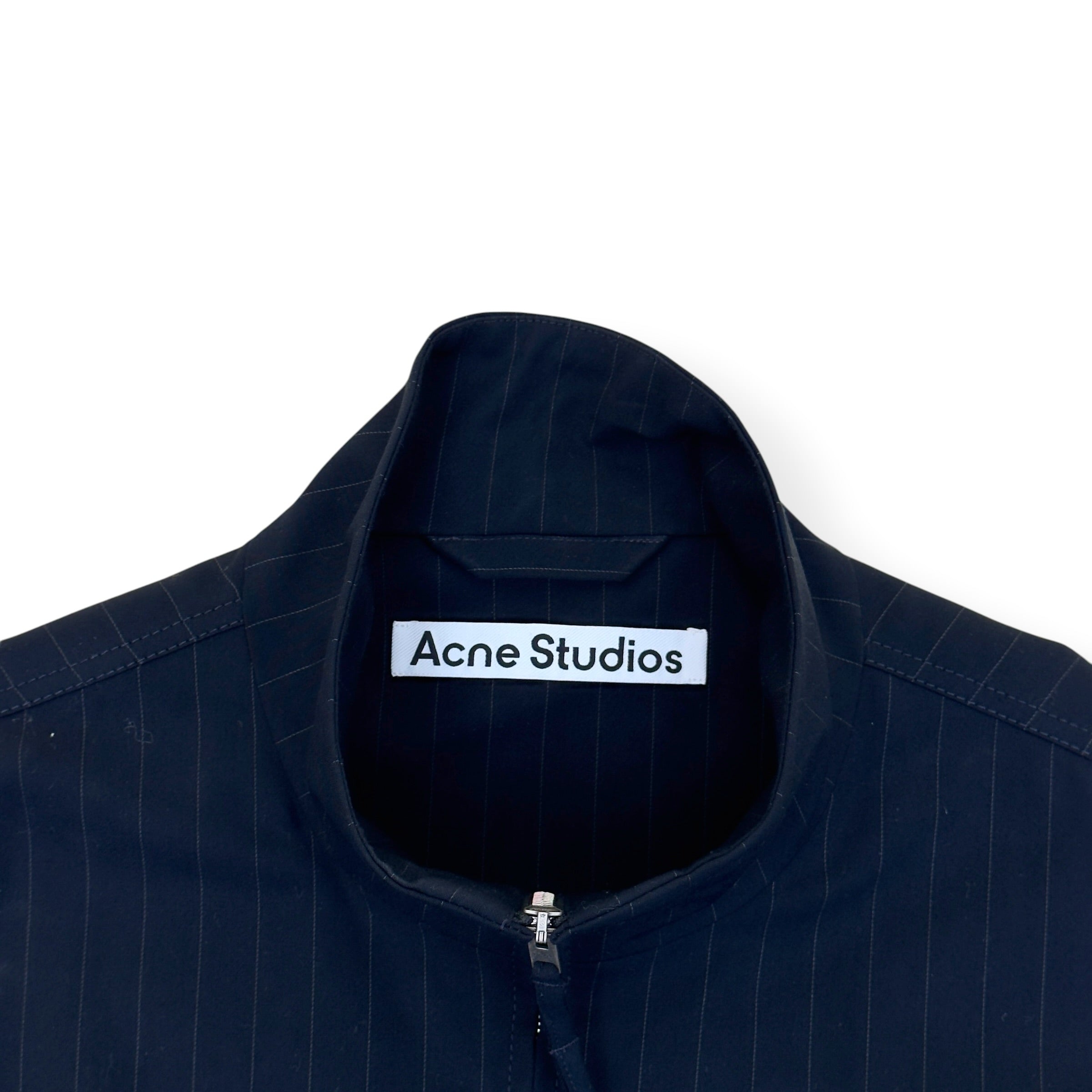 ACNE STUDIOS PINSTRIPE ZIP JACKET NAVY 50 / M