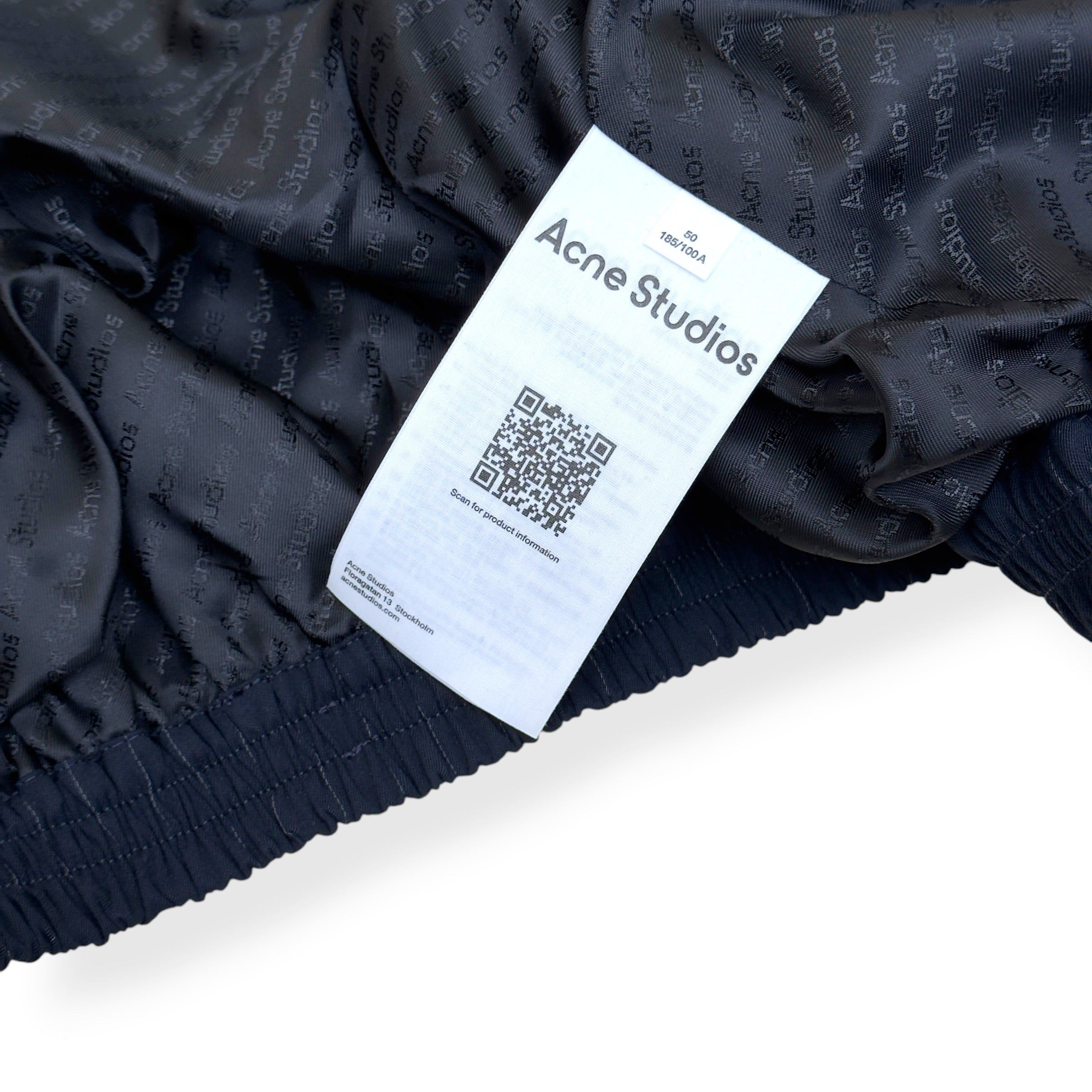 ACNE STUDIOS PINSTRIPE ZIP JACKET NAVY 50 / M