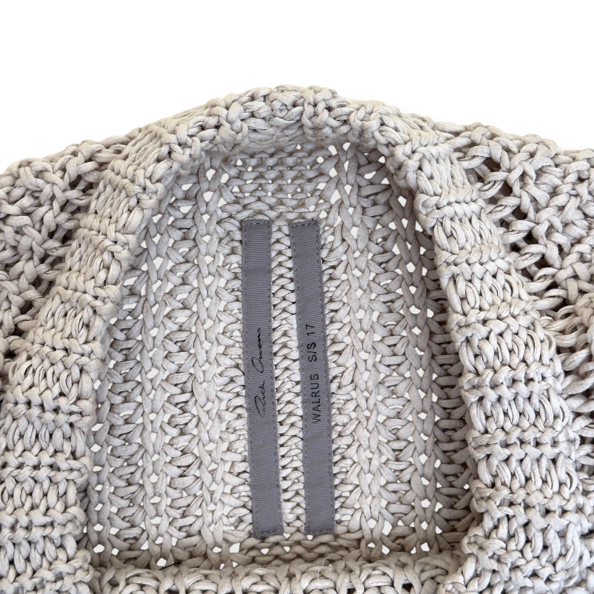 RICK OWENS WALRUS SS17 OPEN KNIT SWEATER BEIGE L