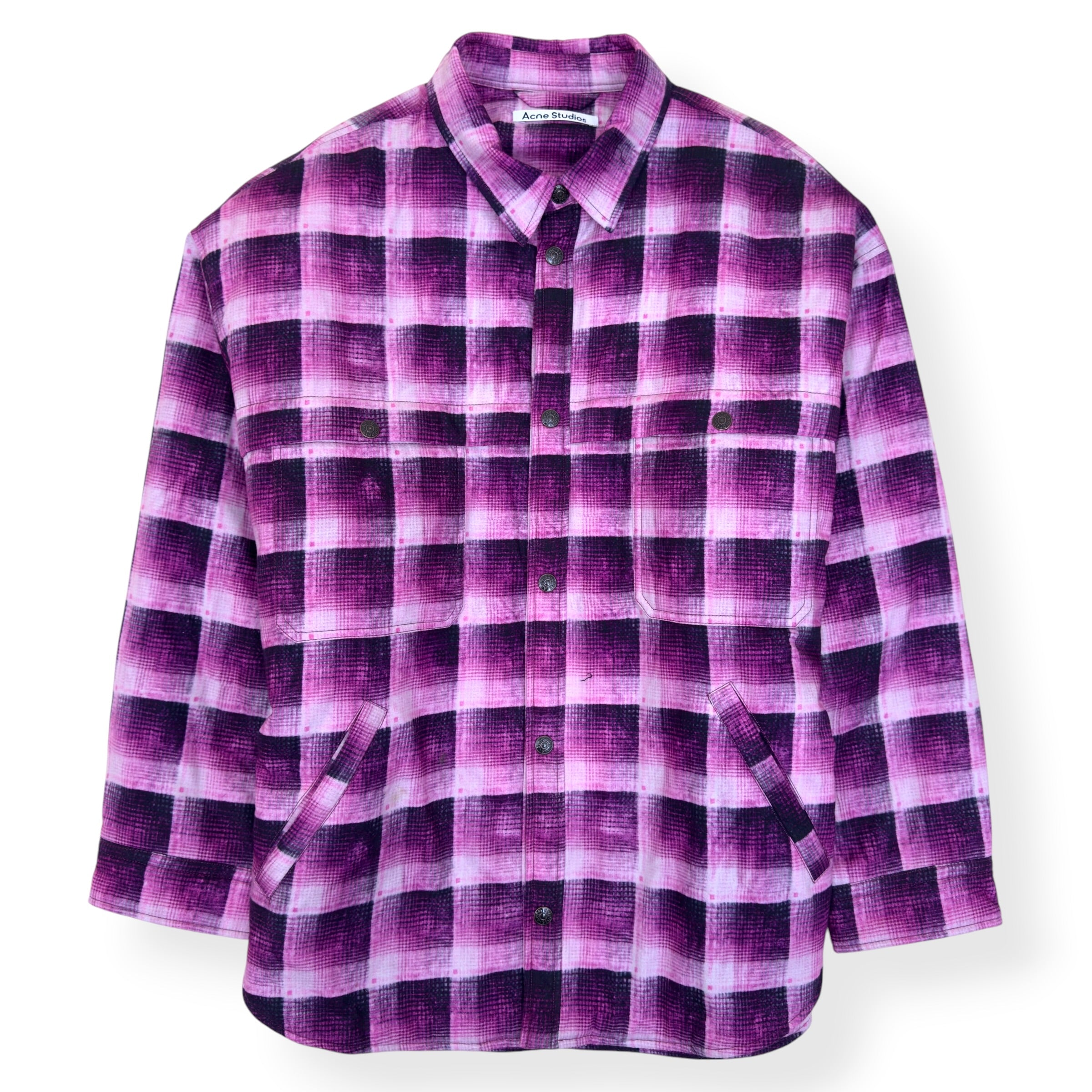 ACNE STUDIOS CHECK BUTTON UP JACKET PINK 52 / L
