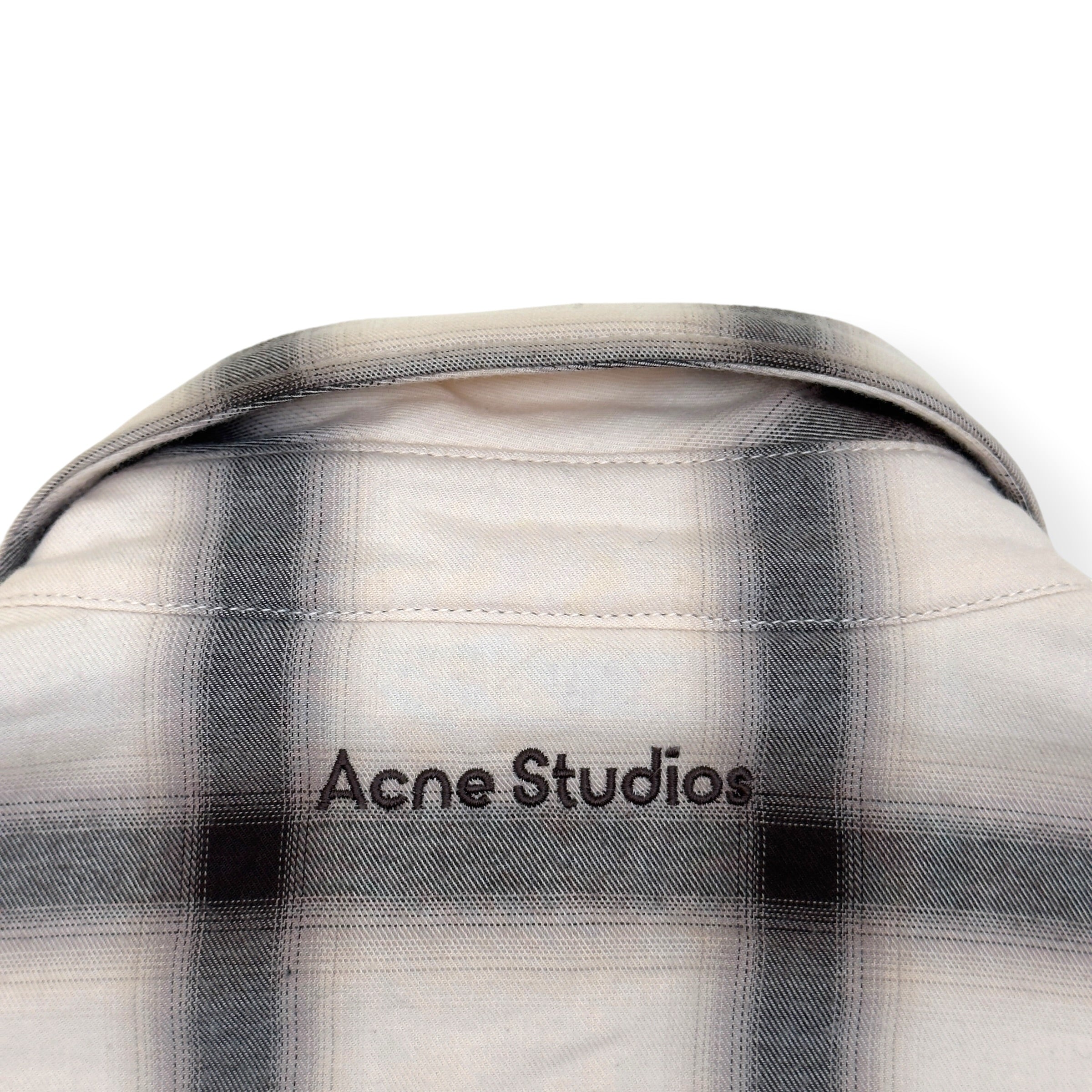 ACNE STUDIOS CHECK BUTTON UP JACKET CREAM 52 / L