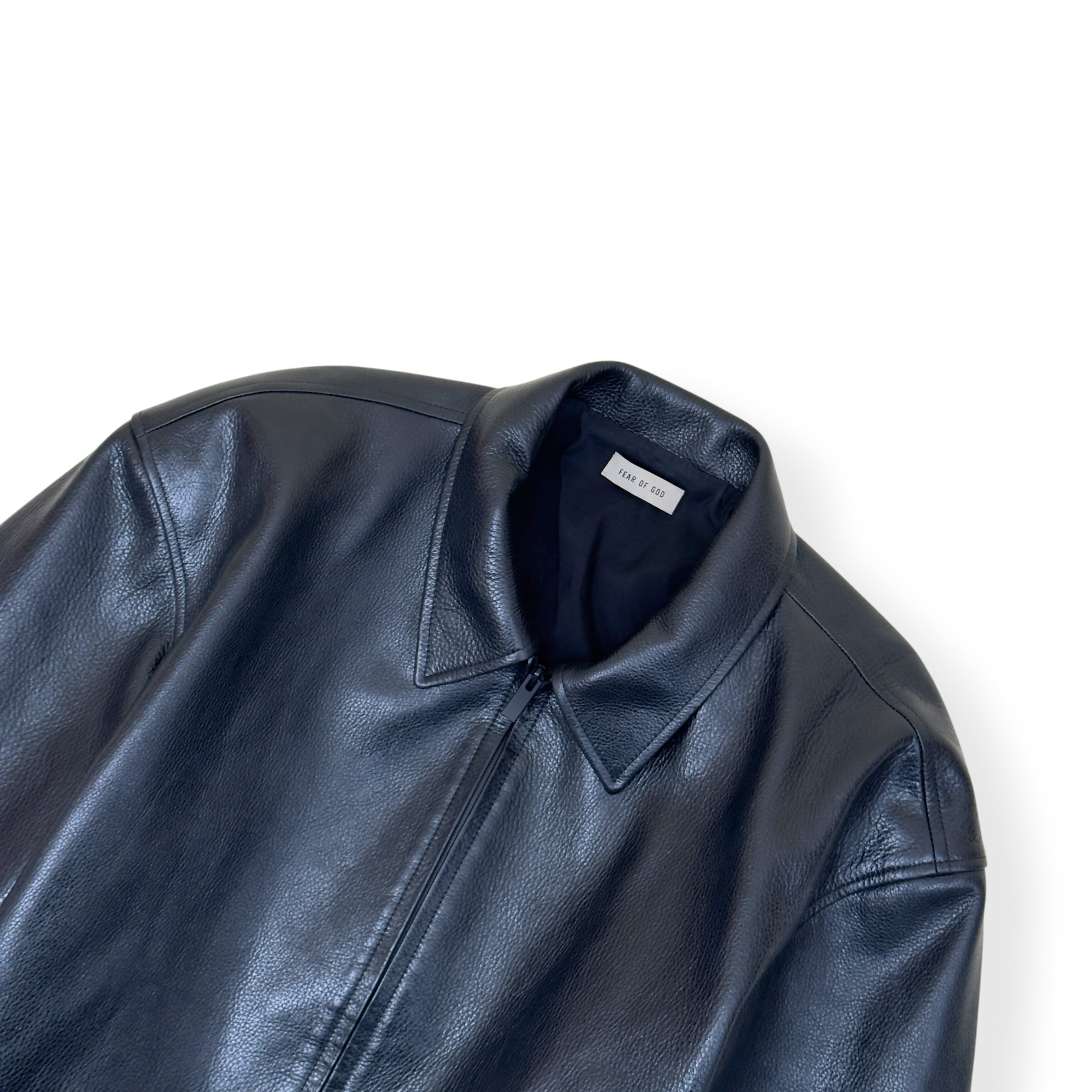 FEAR OF GOD ETERNAL LEATHER ZIP JACKET BLACK XL