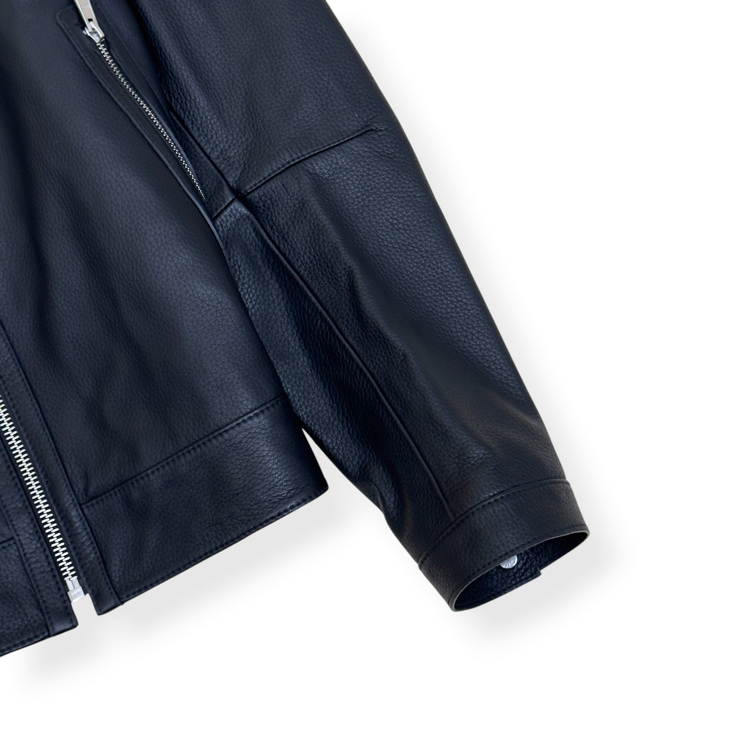 BOSS LEATHER ZIP JACKET NAVY 52 / XL