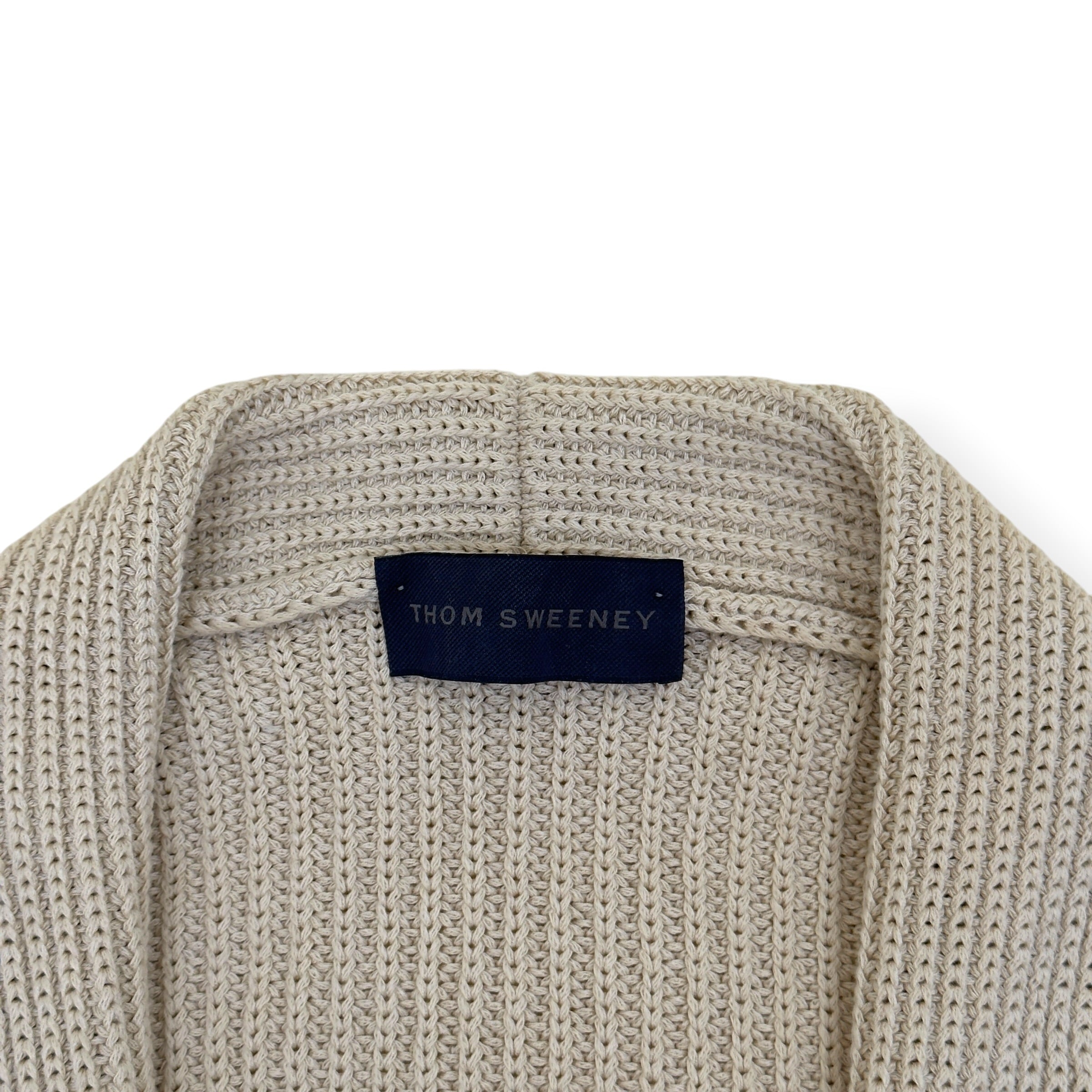 THOM SWEENEY COTTON SHAWL COLLAR CARDIGAN ECRU 50 / M