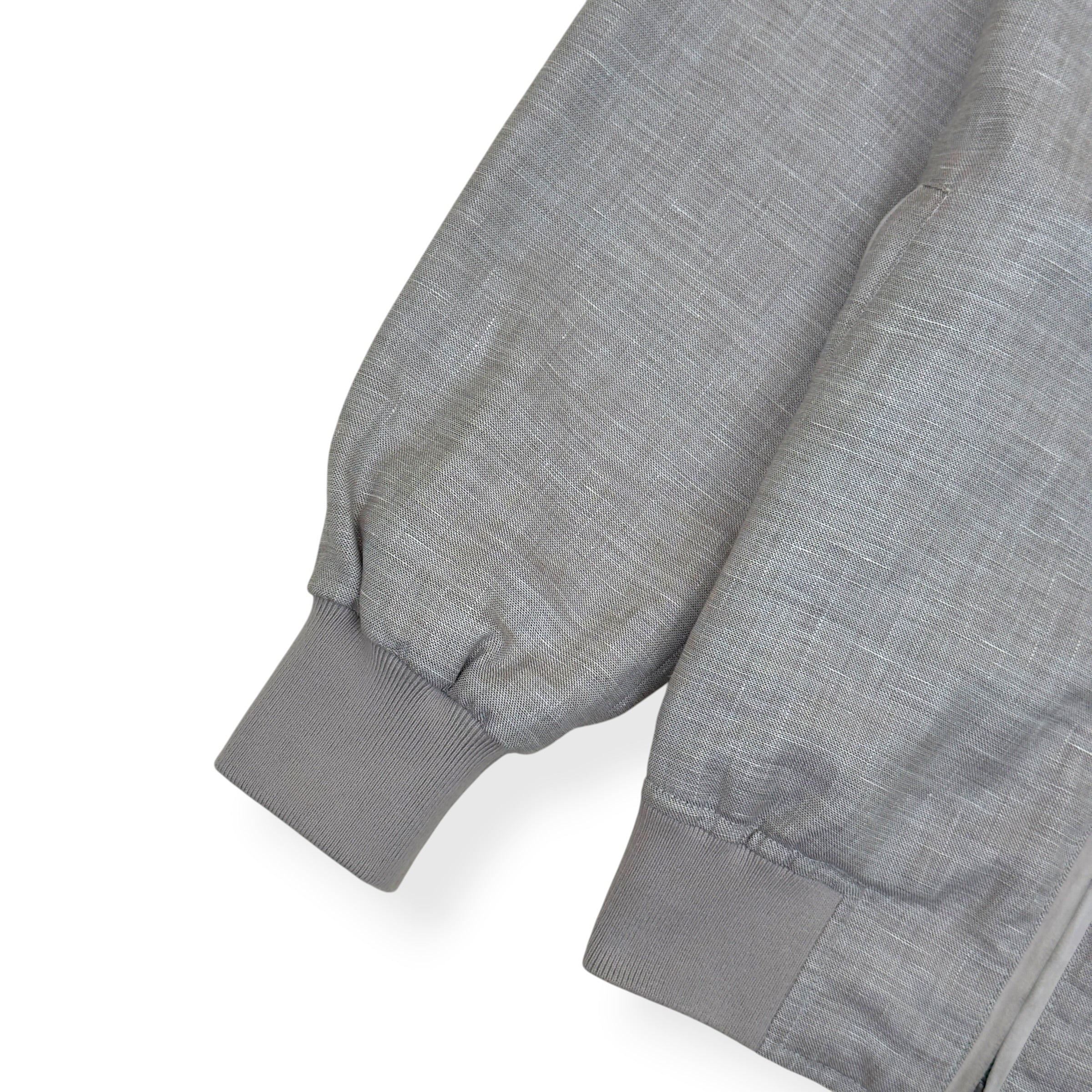 THOM SWEENEY WOOL / LINEN SILK ZIP-UP JACKET GREY 52 / L