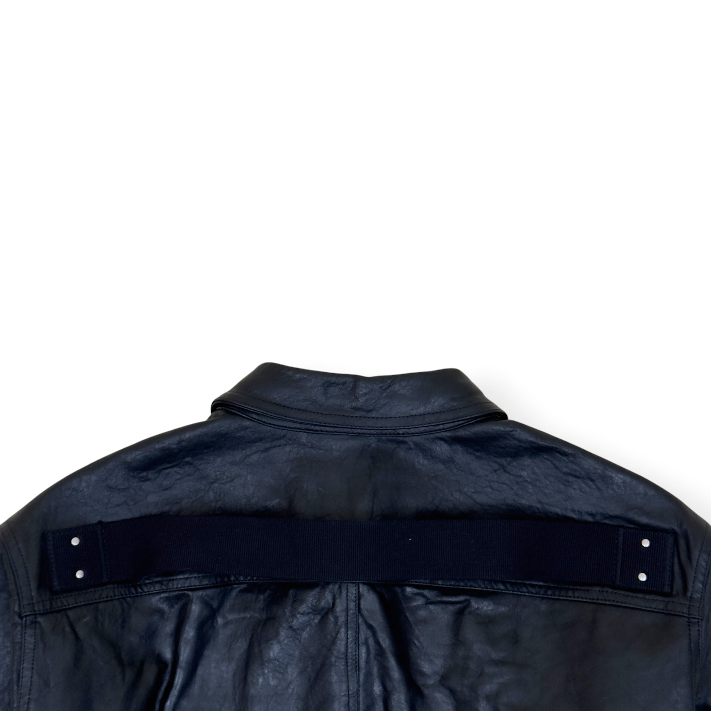 RICK OWENS PORTERVILLE OVERSIZED LEATHER SHIRT BLACK 52 / XL