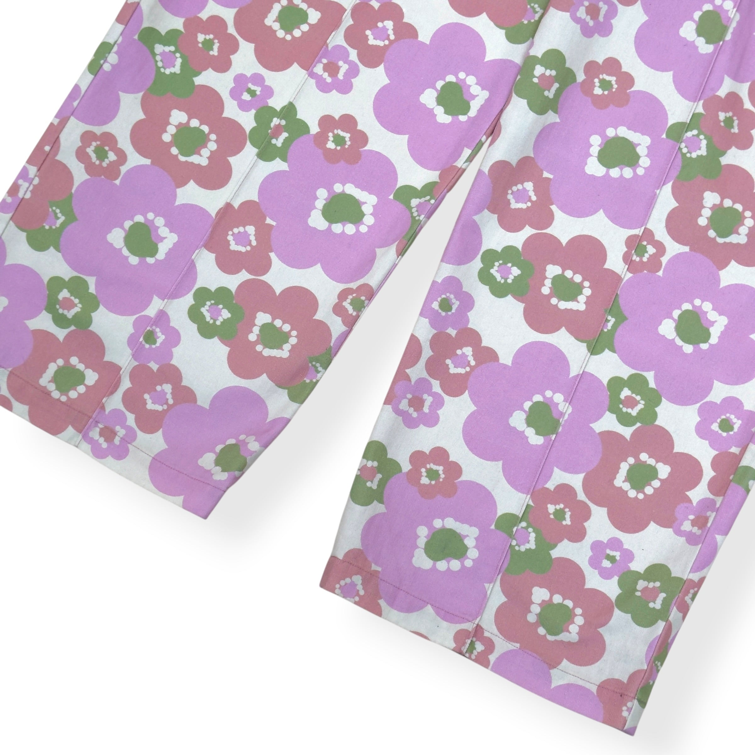 ACNE STUDIOS FLORAL PRINT WIDE LEG TROUSERS PINK M